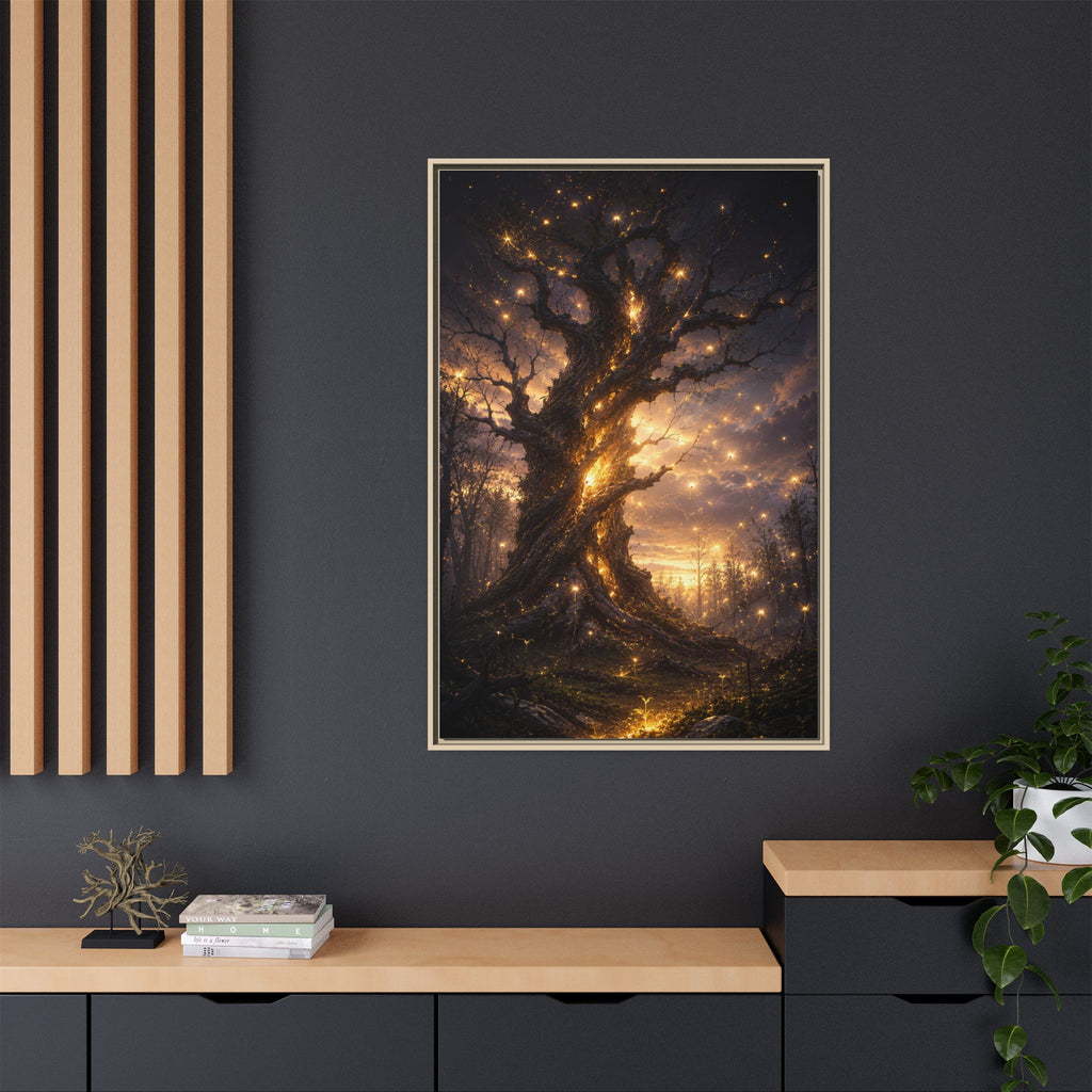 Enchanted Tree Matte Canvas Print — Framed Fantasy Wall Art