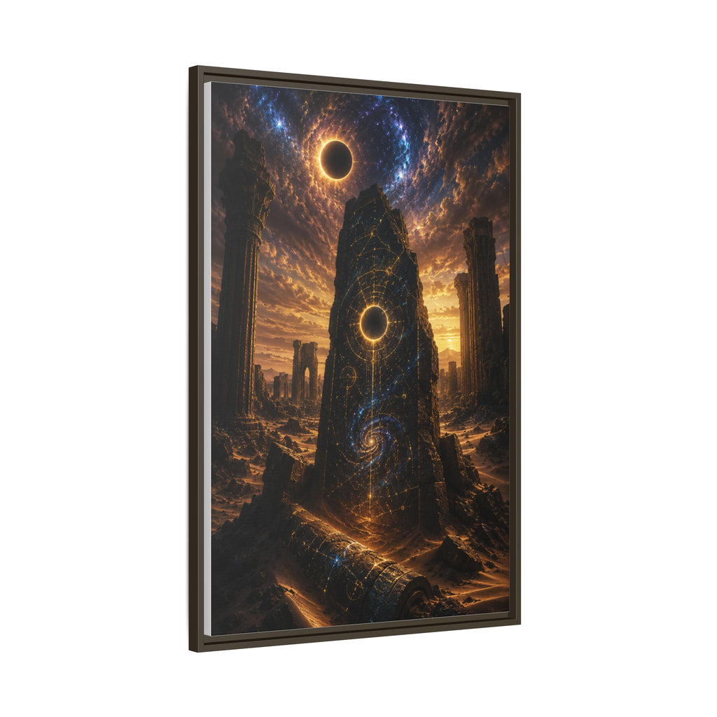 Framed Matte Canvas - Cosmic Obelisk Fantasy Wall Art