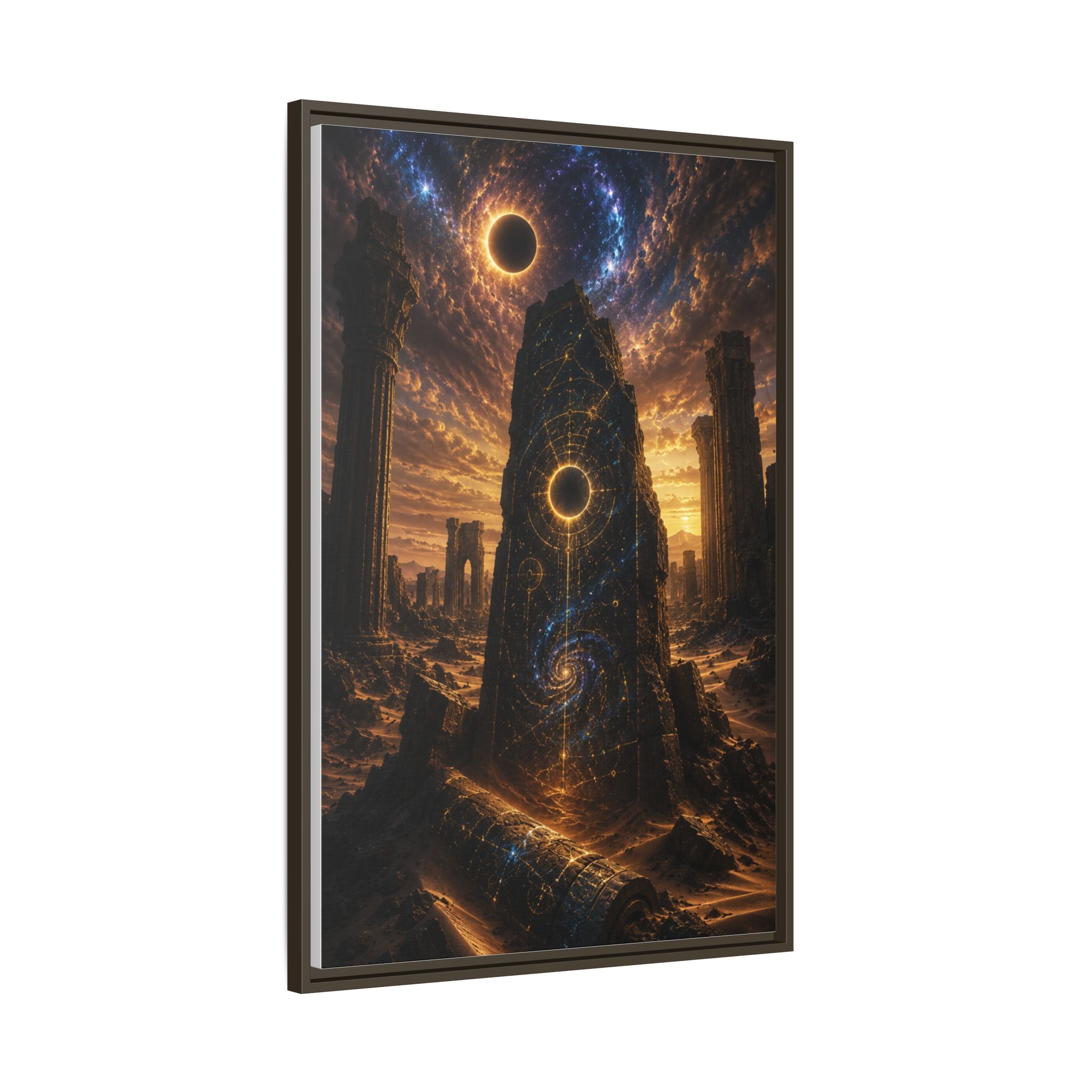 Framed Matte Canvas - Cosmic Obelisk Fantasy Wall Art