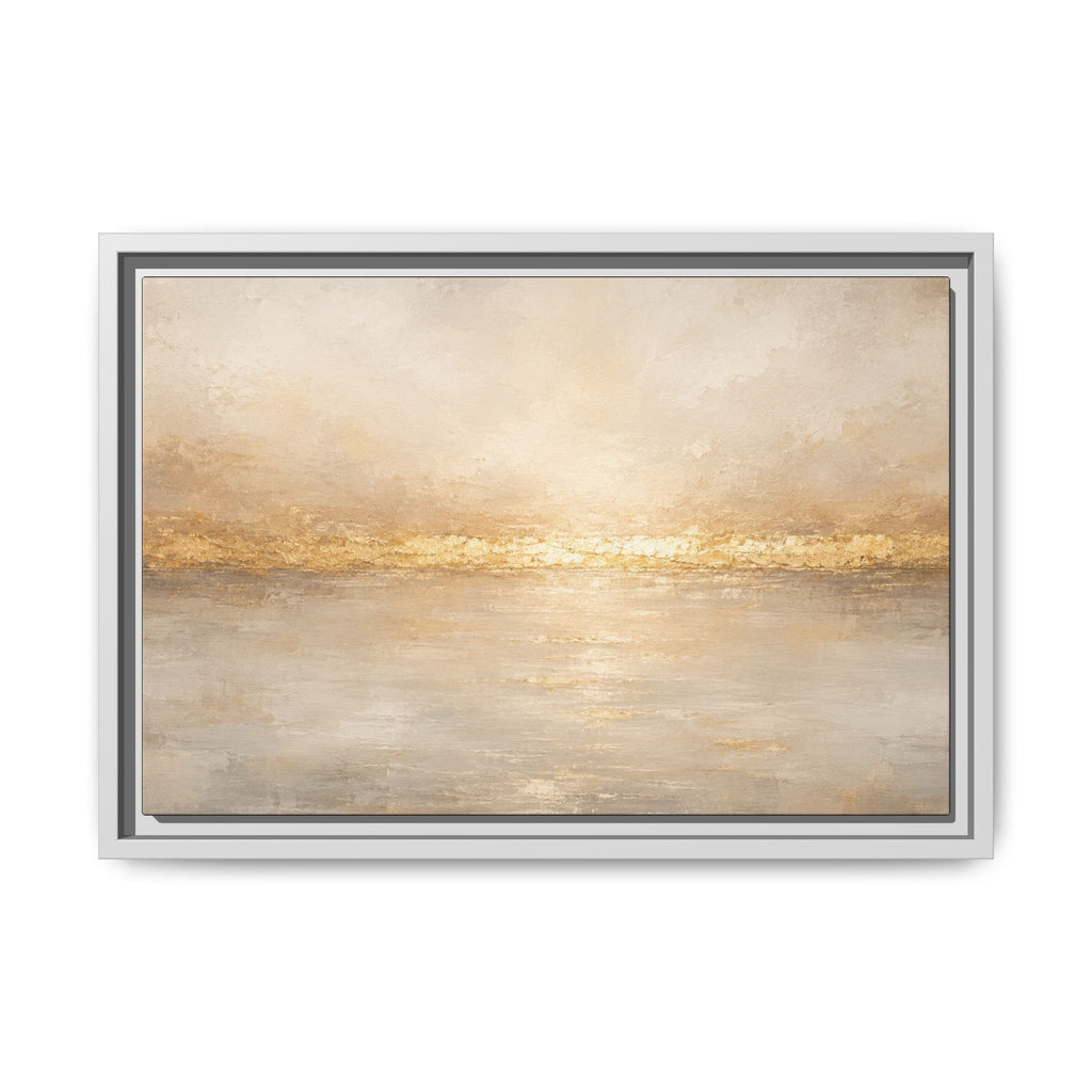Golden Horizon Framed Canvas Wall Art