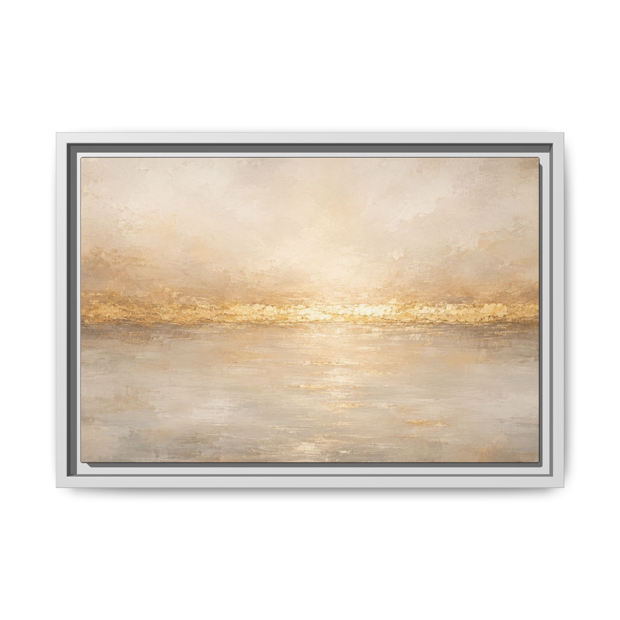 Golden Horizon Framed Canvas Wall Art