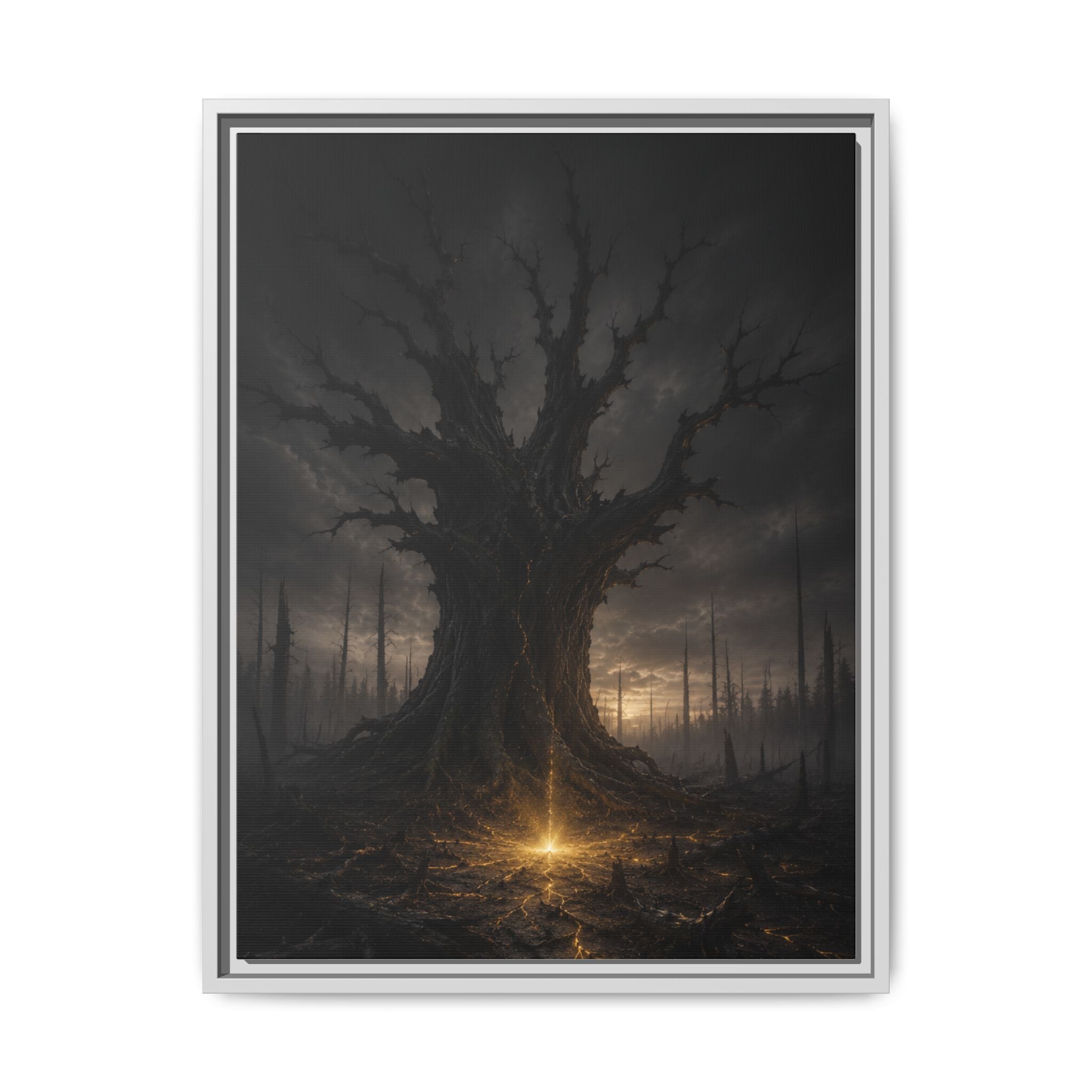 Dark Fantasy Tree Canvas Print — Framed Matte Wall Art