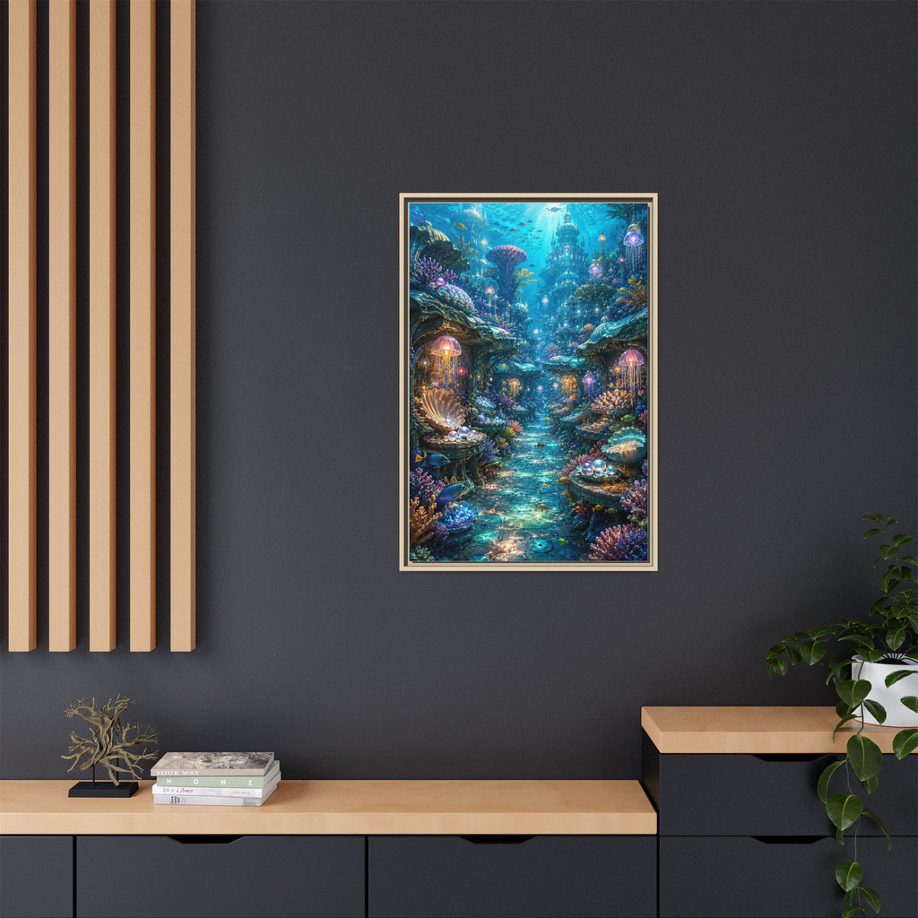Framed Matte Canvas - Enchanted Underwater Coral Reef Print