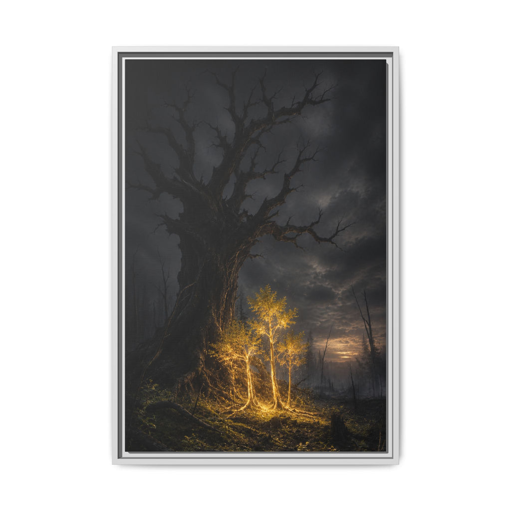 Framed Matte Canvas — Glowing Enchanted Tree Wall Art