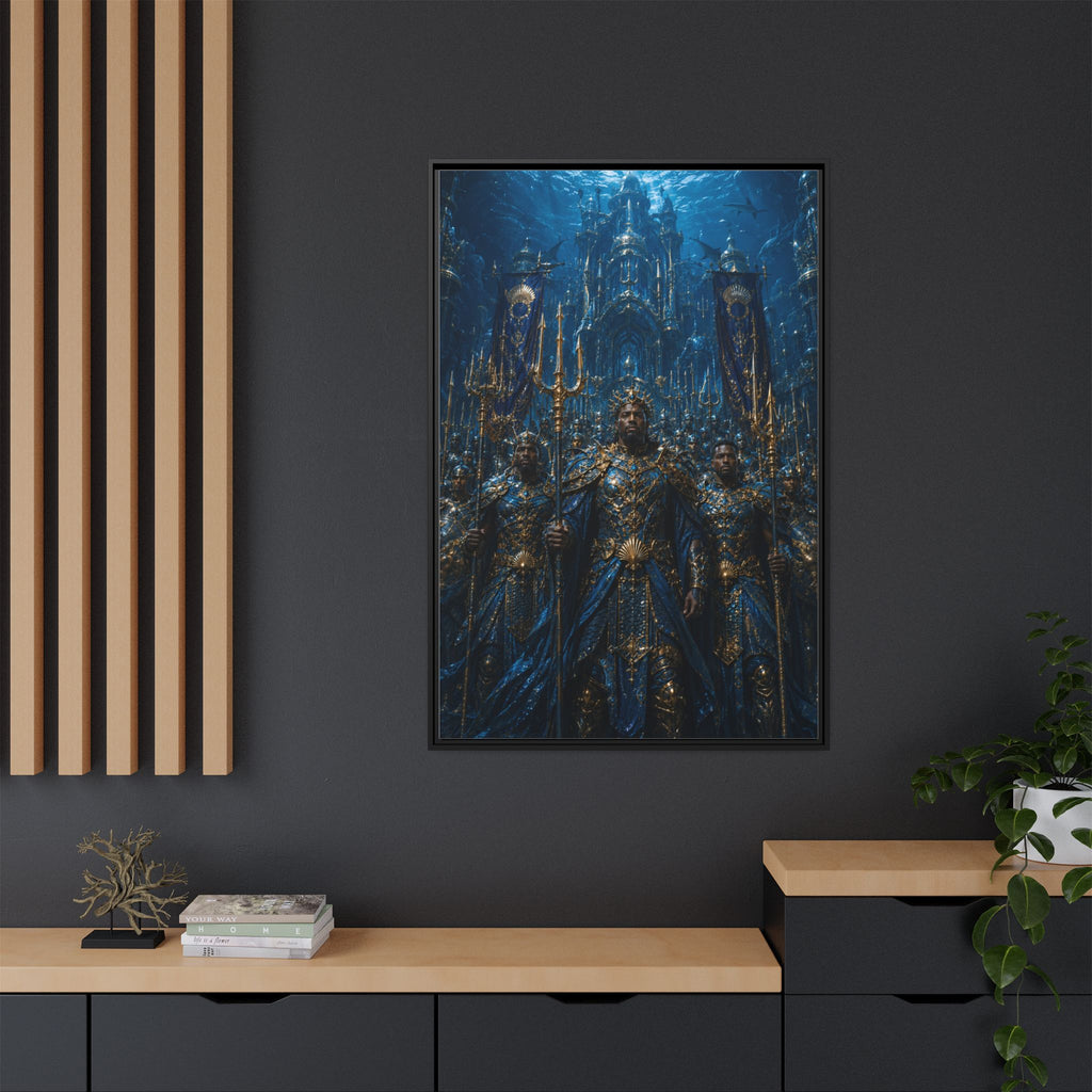 Framed Matte Canvas - Underwater King Artwork