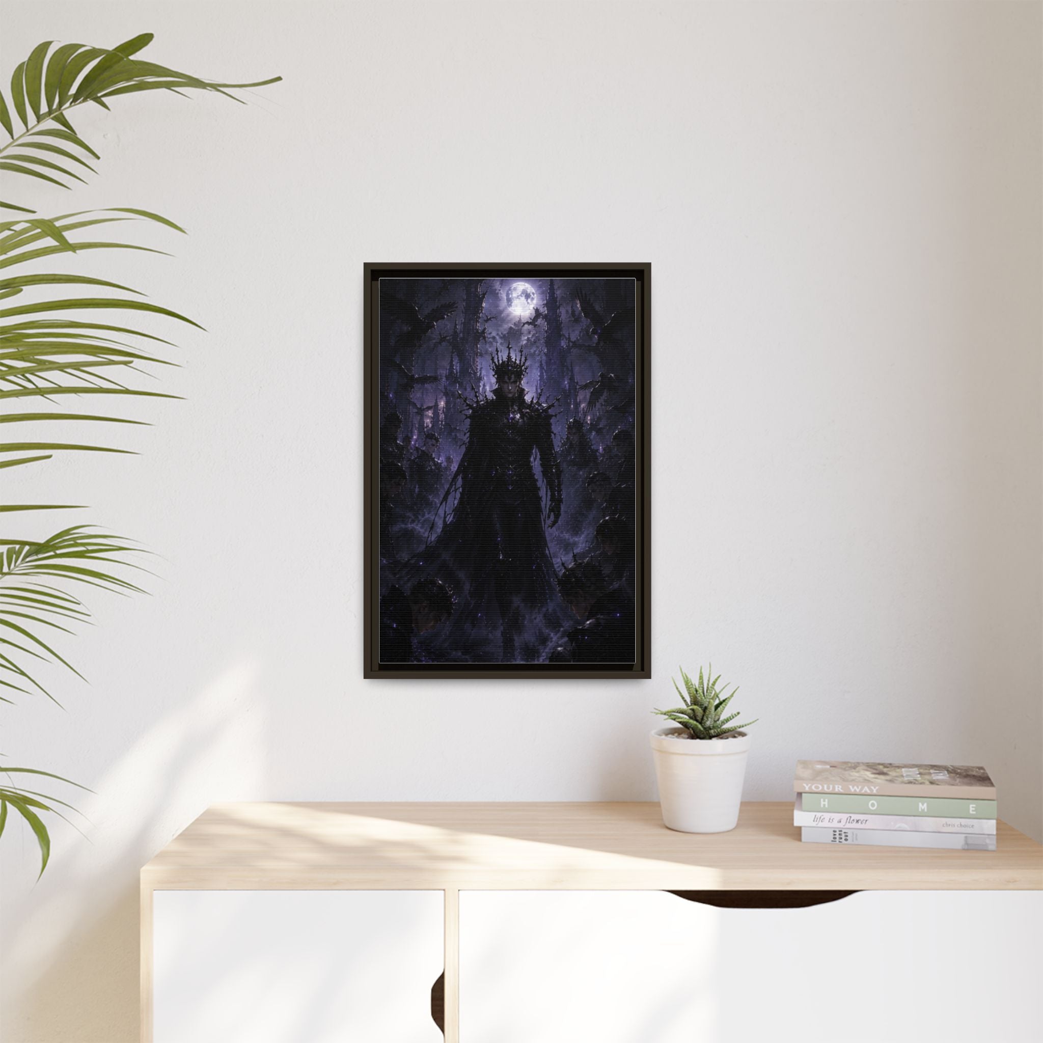 Dark King Matte Canvas Framed Print — Gothic Fantasy Wall Art