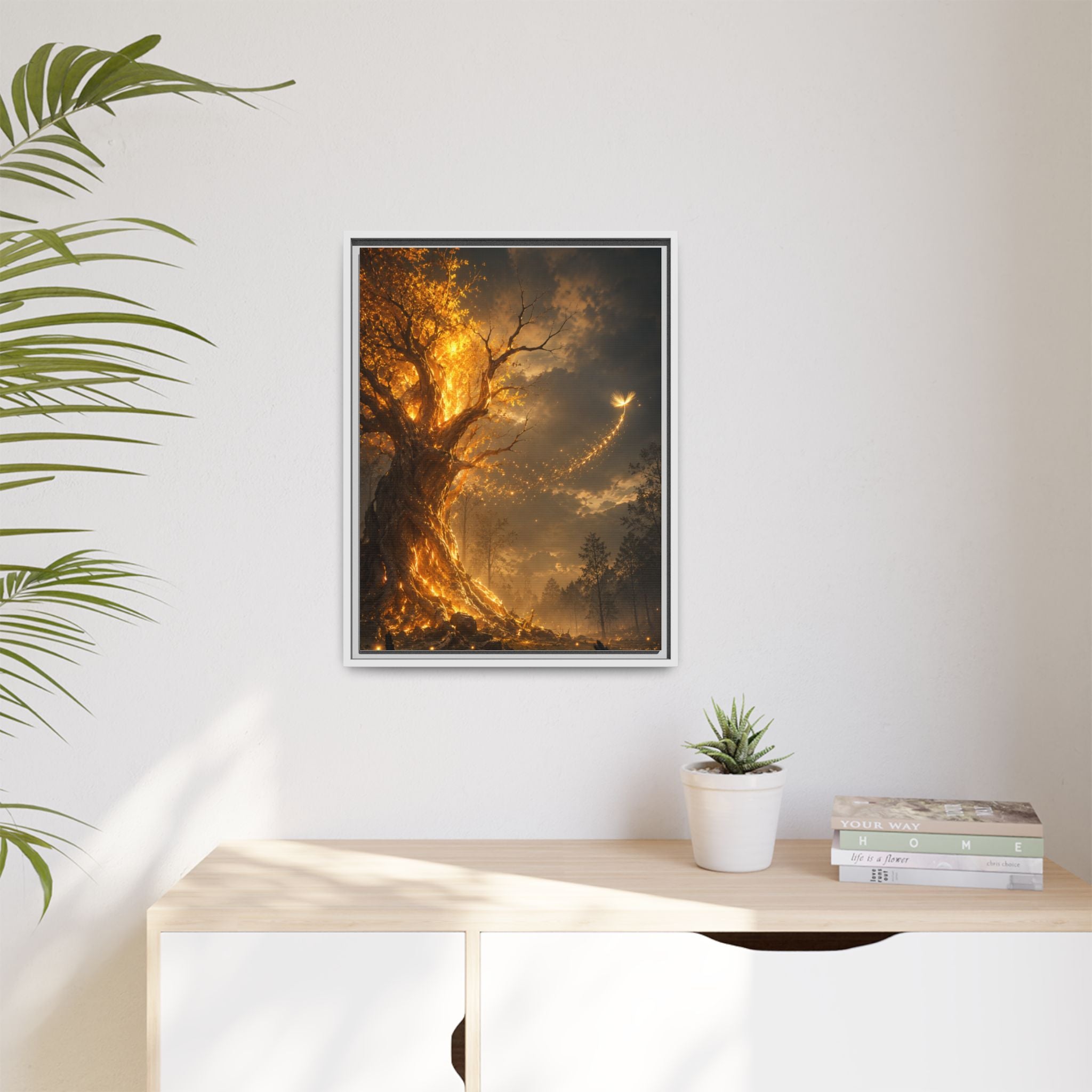Framed Matte Canvas — Glowing Enchanted Tree Wall Art