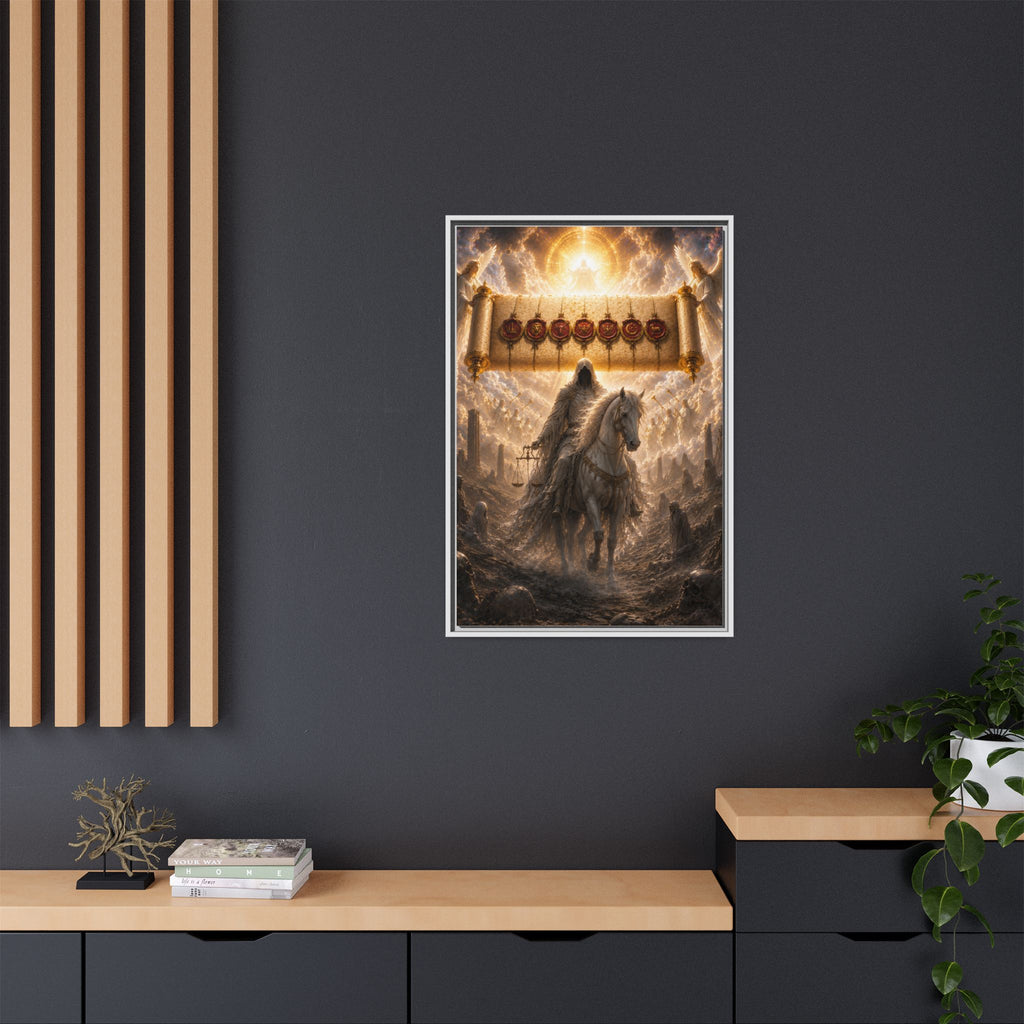 Framed Matte Canvas — Rider of the Pale Horse Biblical Apocalypse Wall Art