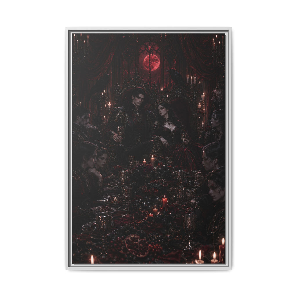 Gothic Victorian Dinner Party Matte Framed Canvas