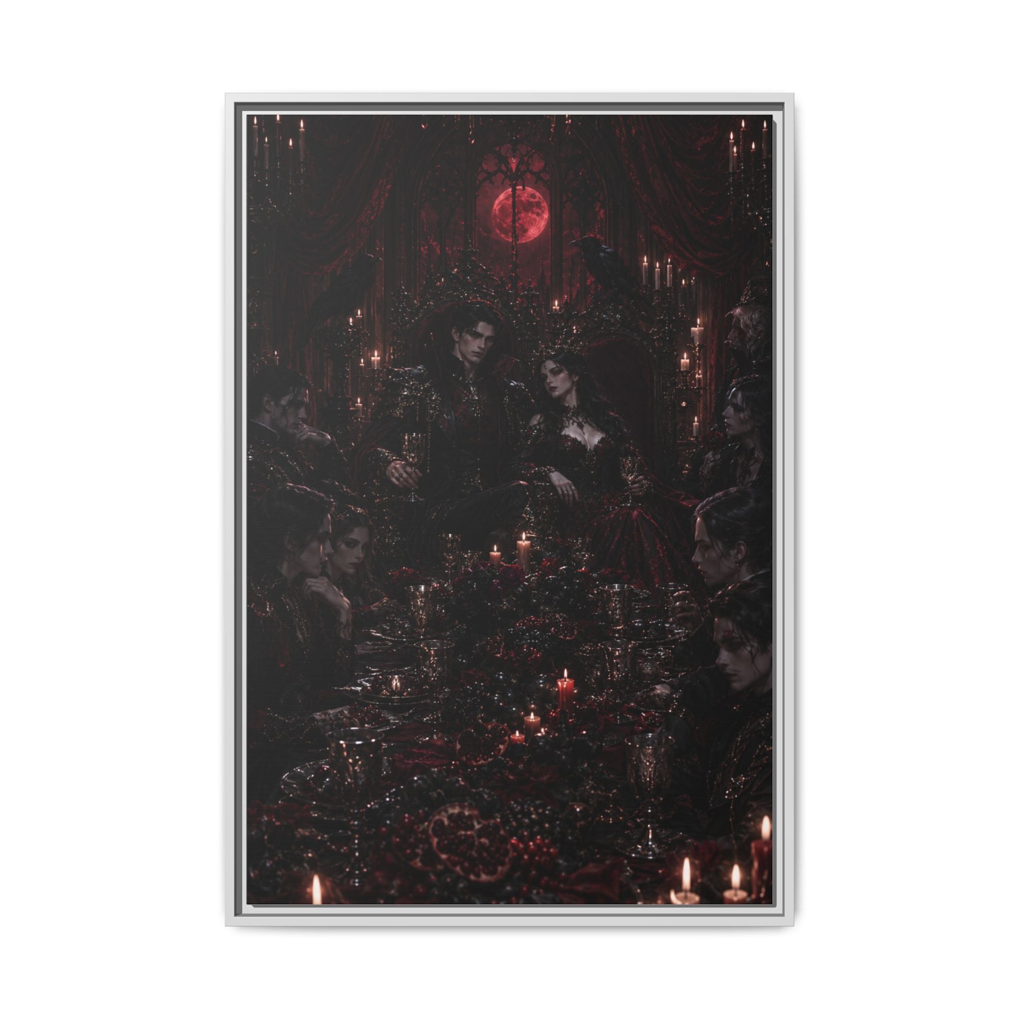 Gothic Victorian Dinner Party Matte Framed Canvas