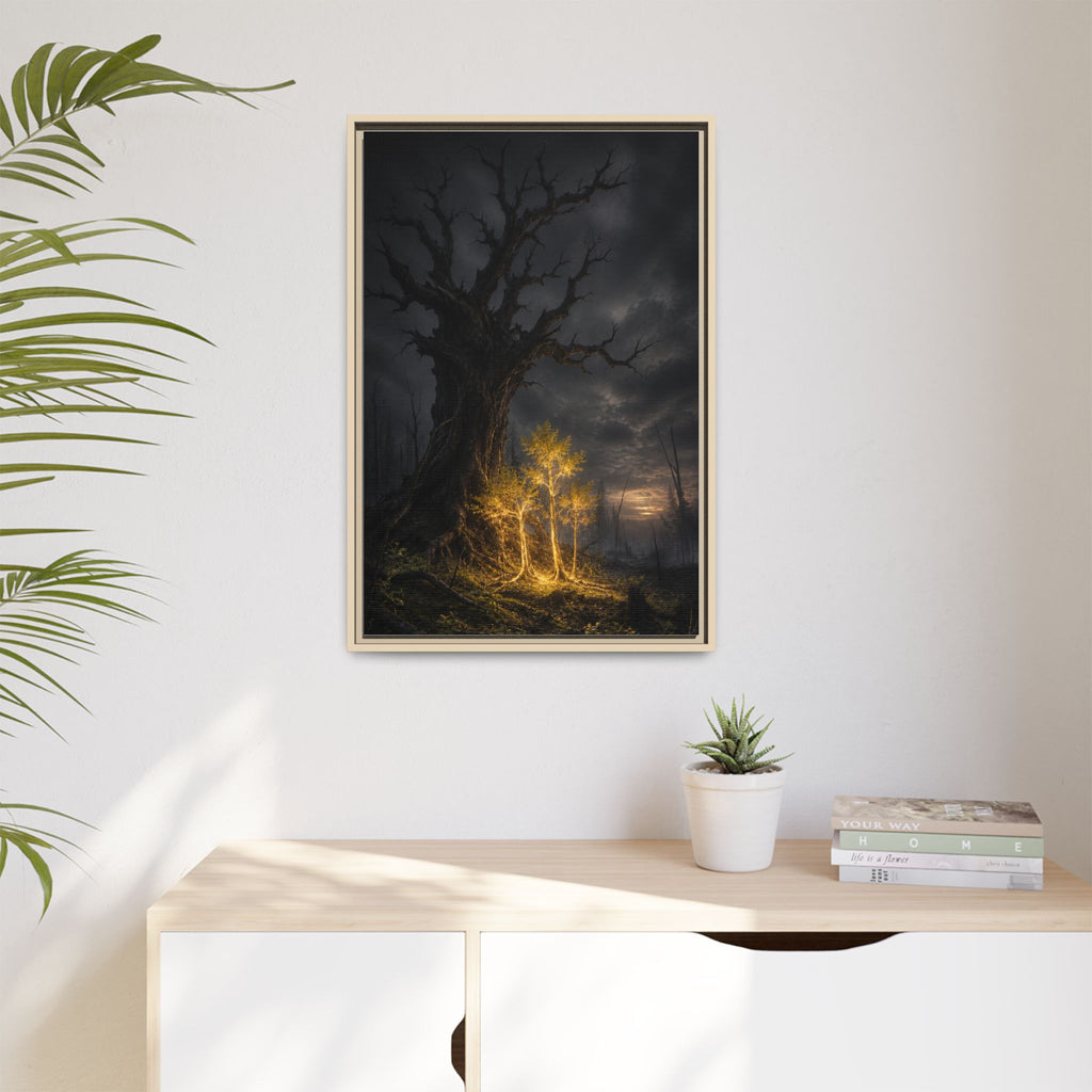 Framed Matte Canvas — Glowing Enchanted Tree Wall Art