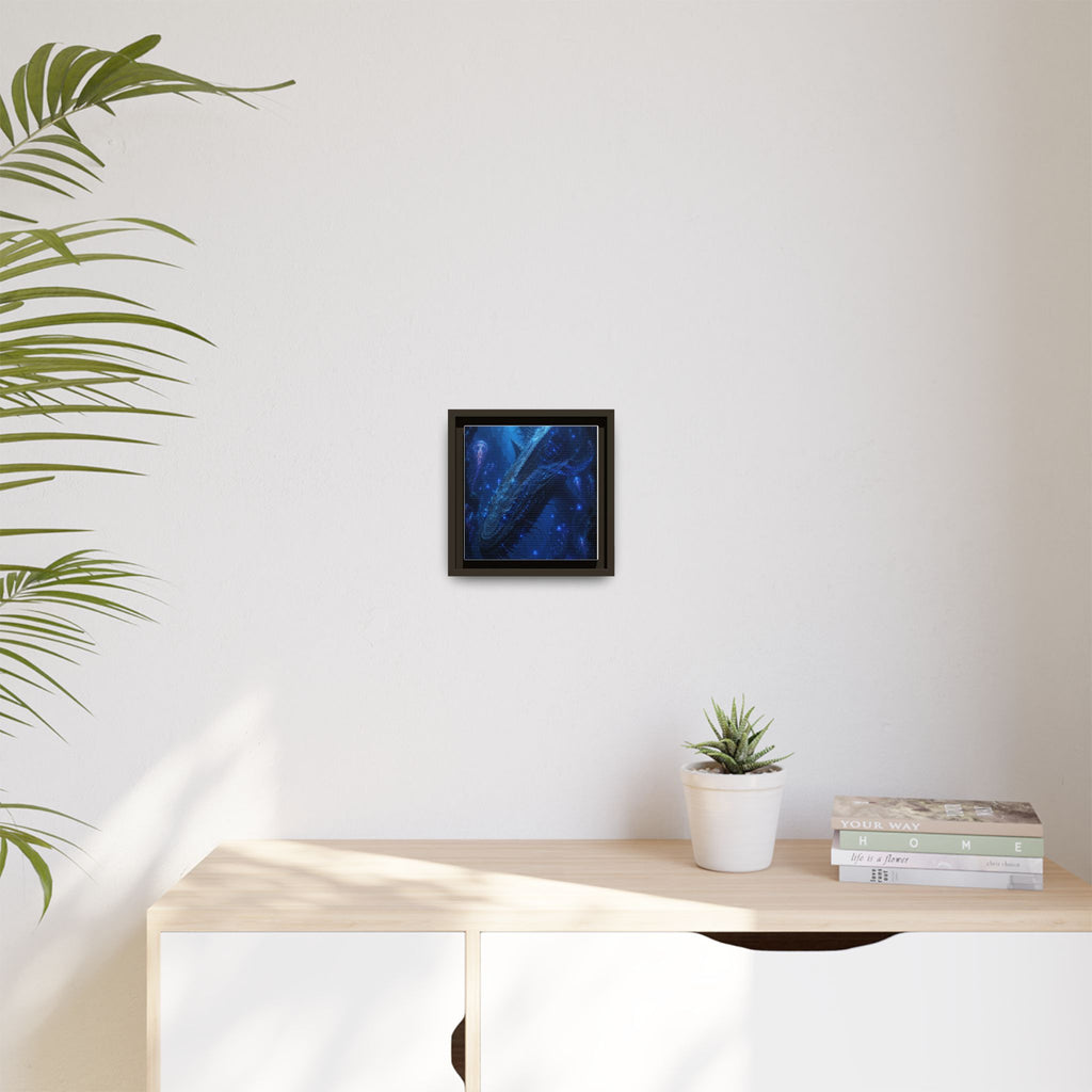 Framed Matte Canvas Art - Deep Sea Leviathan Fantasy Print