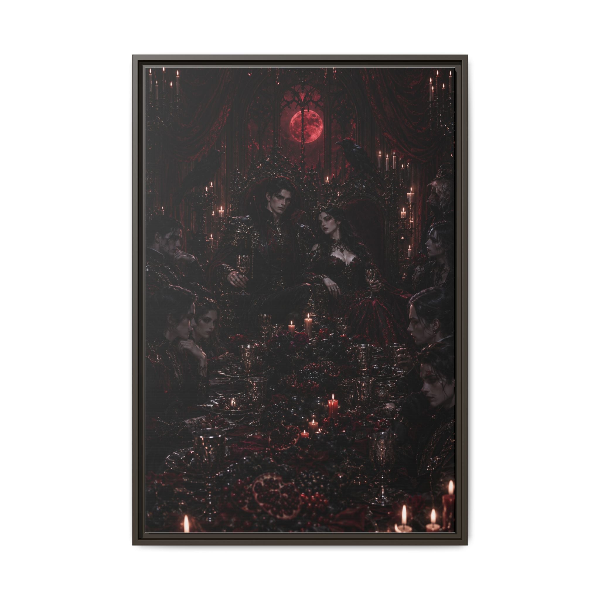 Gothic Victorian Dinner Party Matte Framed Canvas