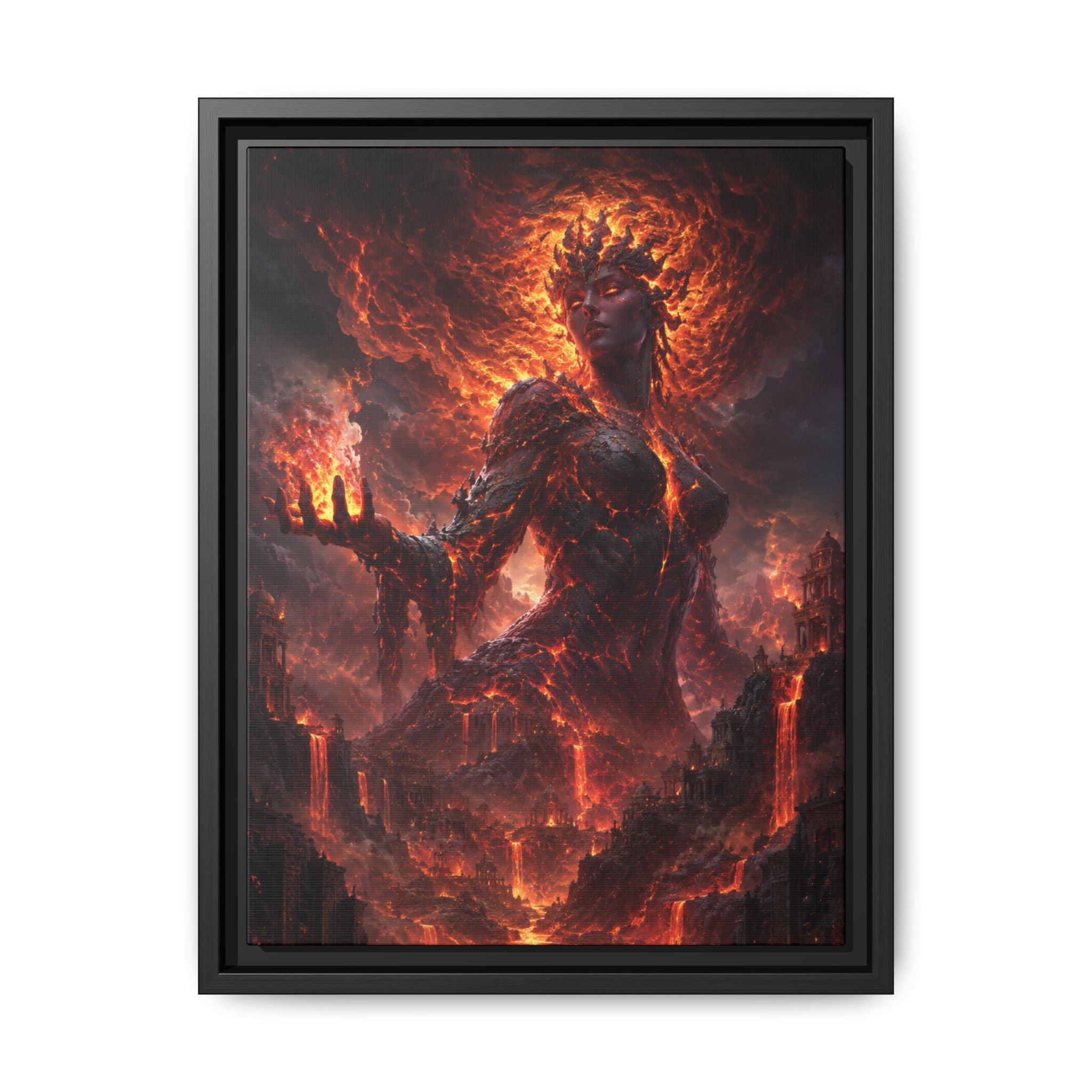 Fine Art Paper Print — Fiery Demon Goddess Wall Art