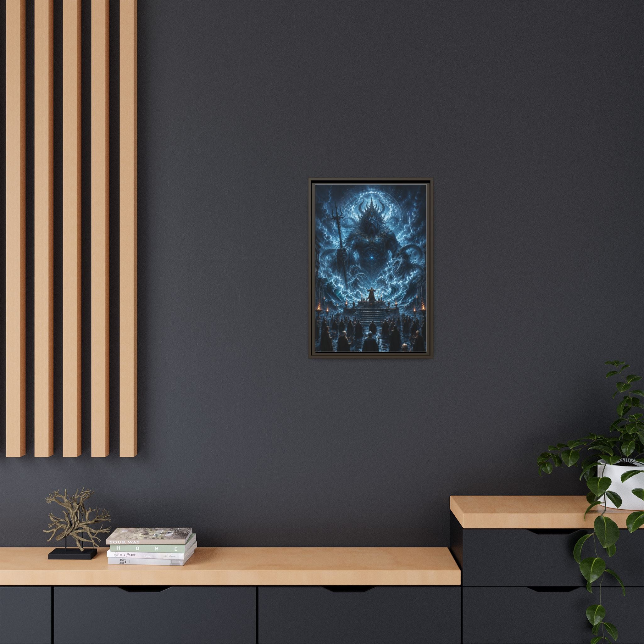 Framed Matte Canvas — Cosmic Dark Deity Art Print
