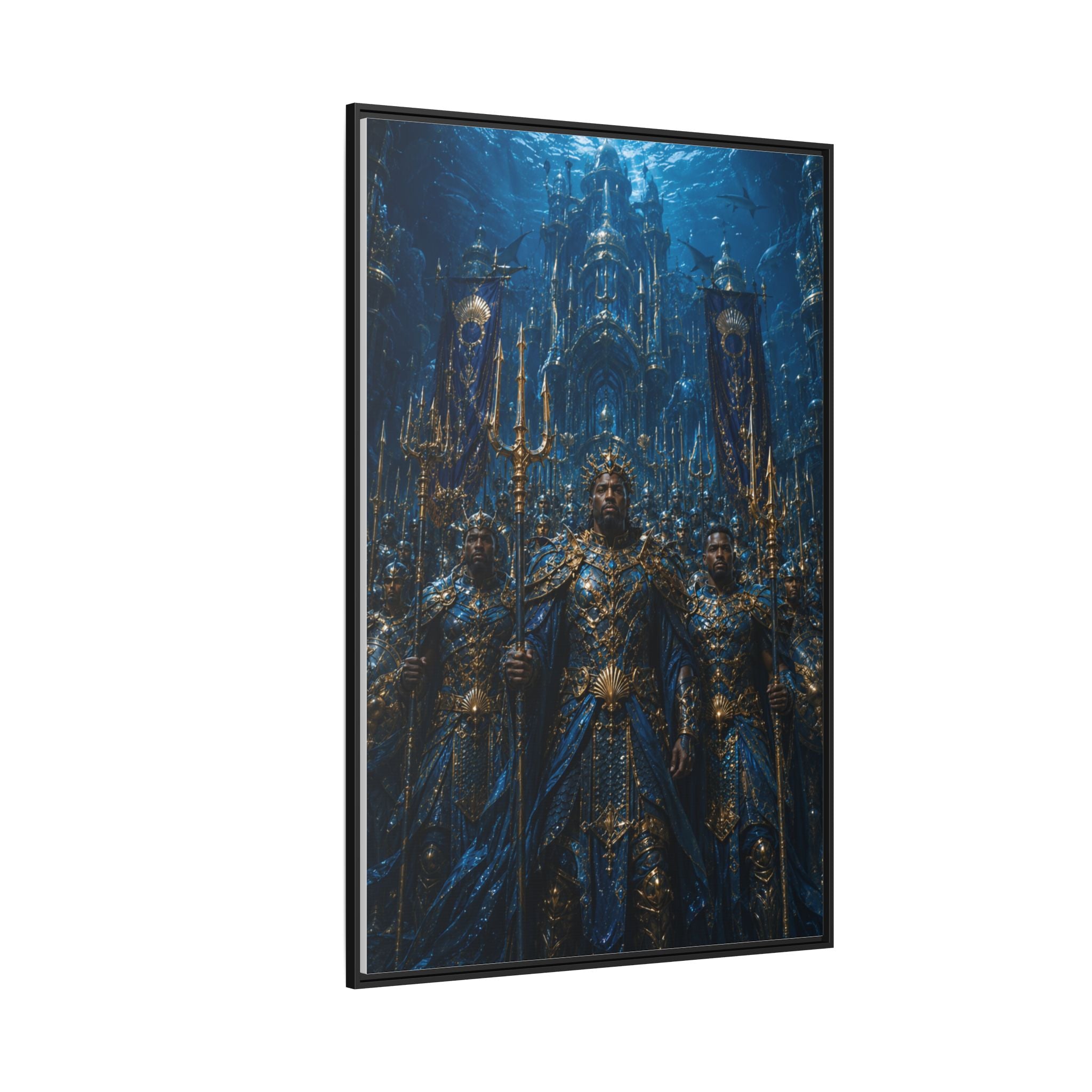 Framed Matte Canvas - Underwater King Artwork