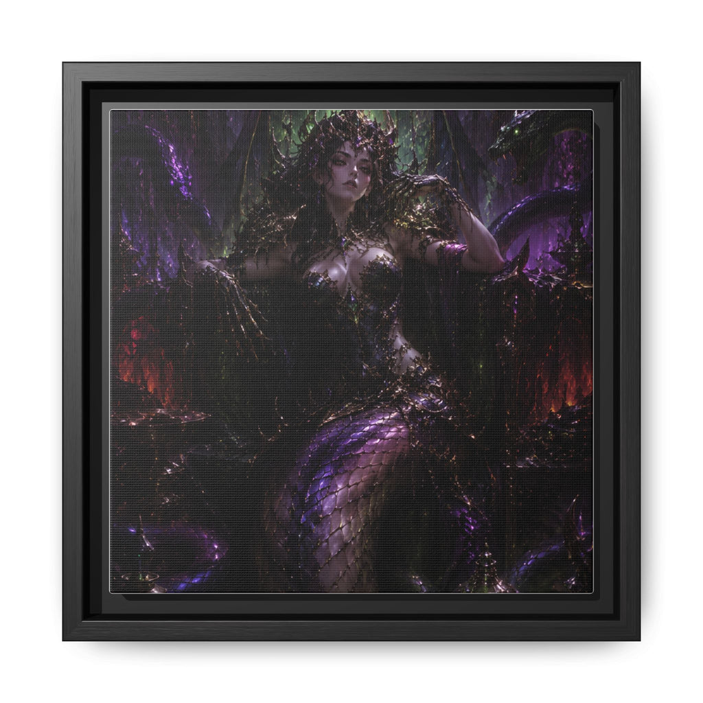Dark Fantasy Goddess Matte Canvas Print — Framed Multi‑Color Wall Art