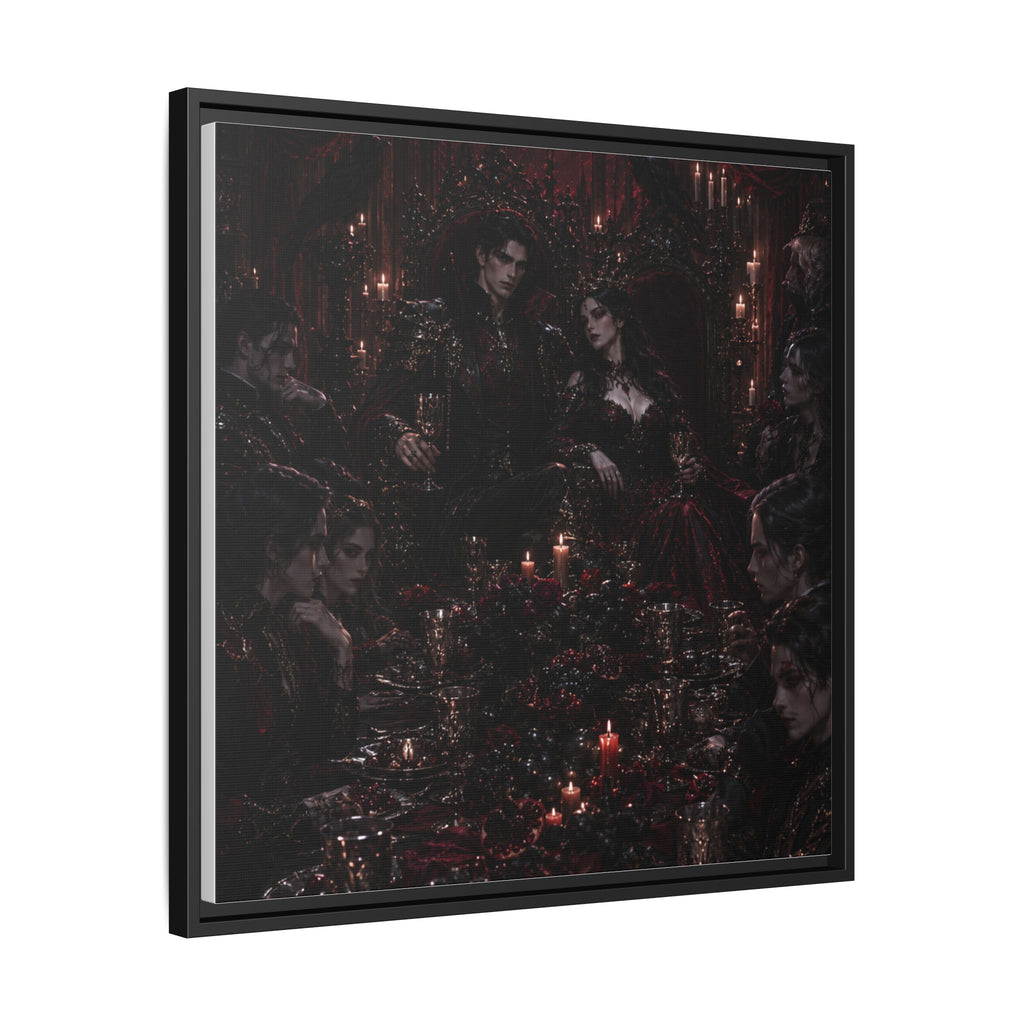Gothic Victorian Dinner Party Matte Framed Canvas