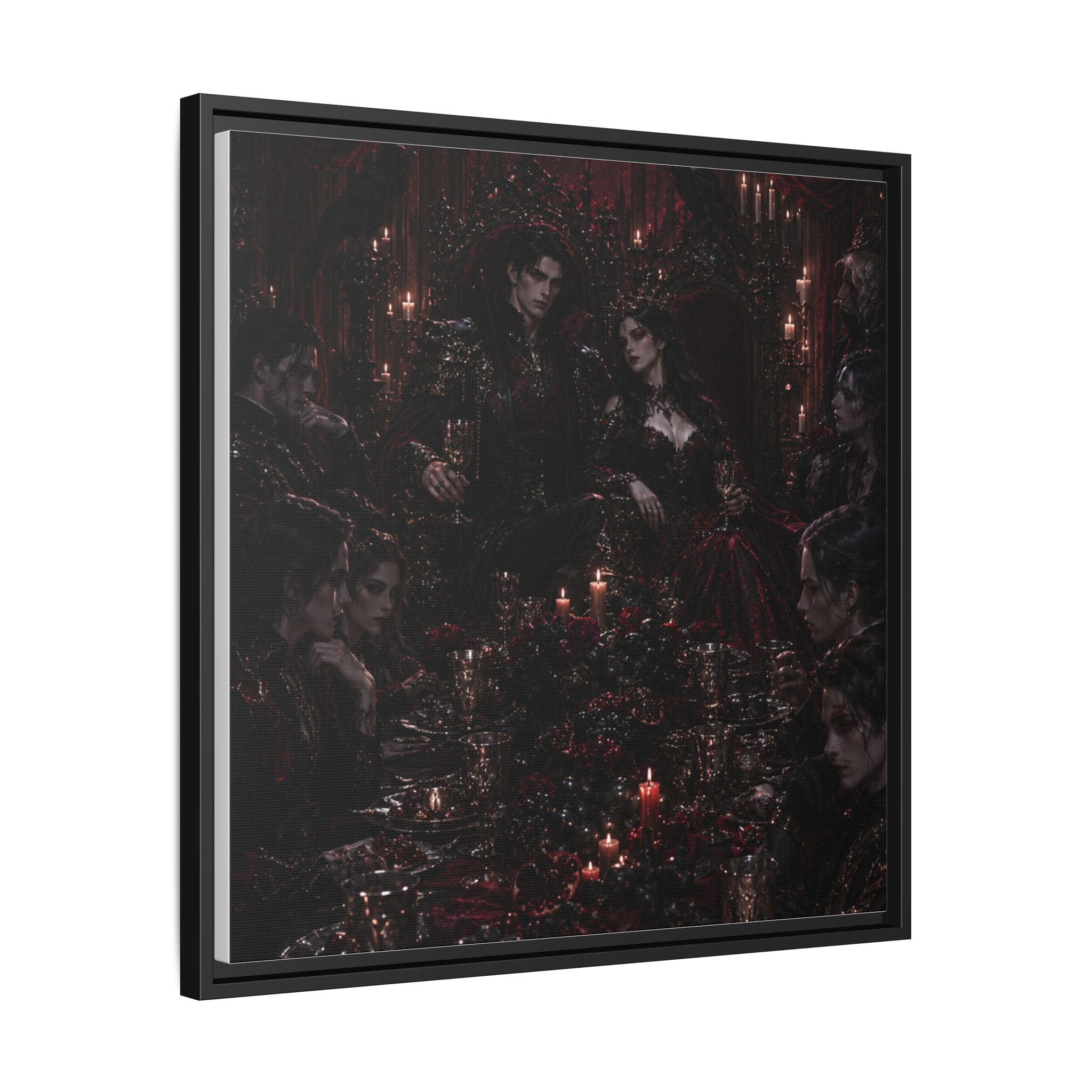 Gothic Victorian Dinner Party Matte Framed Canvas