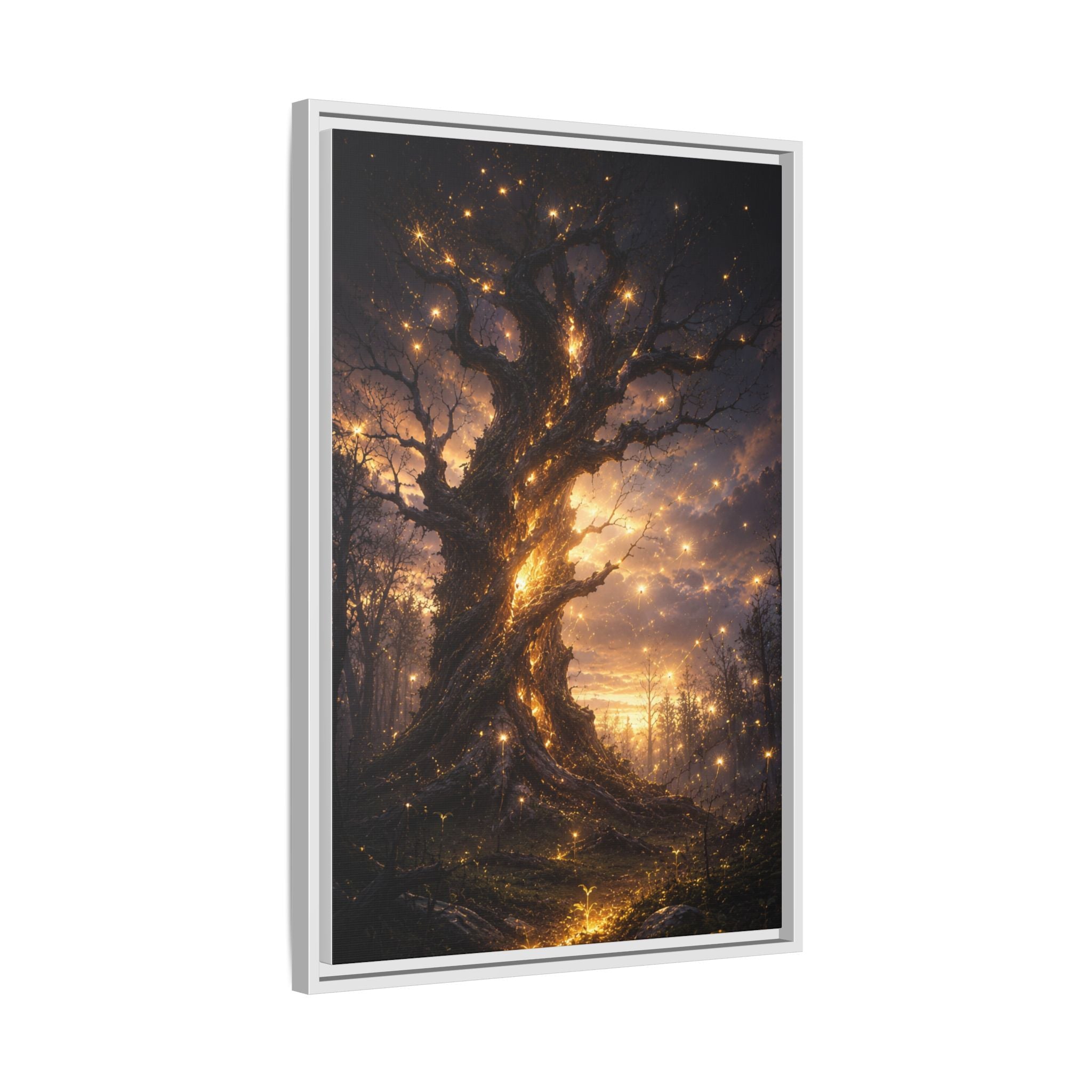 Enchanted Tree Matte Canvas Print — Framed Fantasy Wall Art