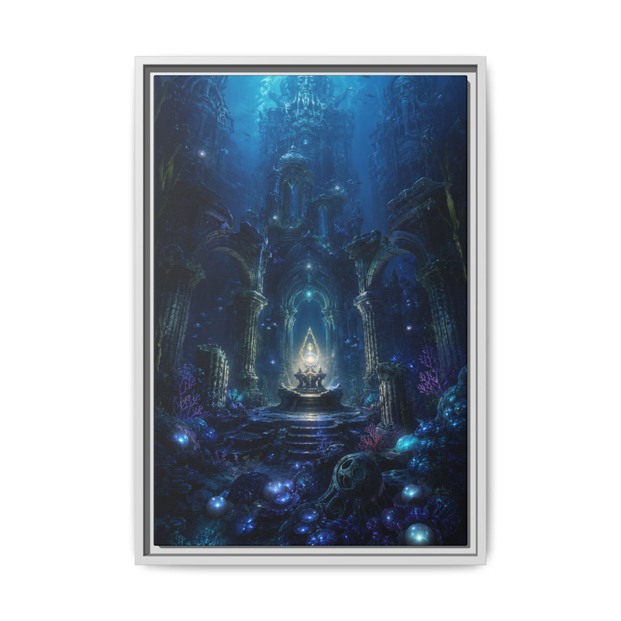 Fine Art Paper Print - Enchanted Underwater Temple Fantasy Art