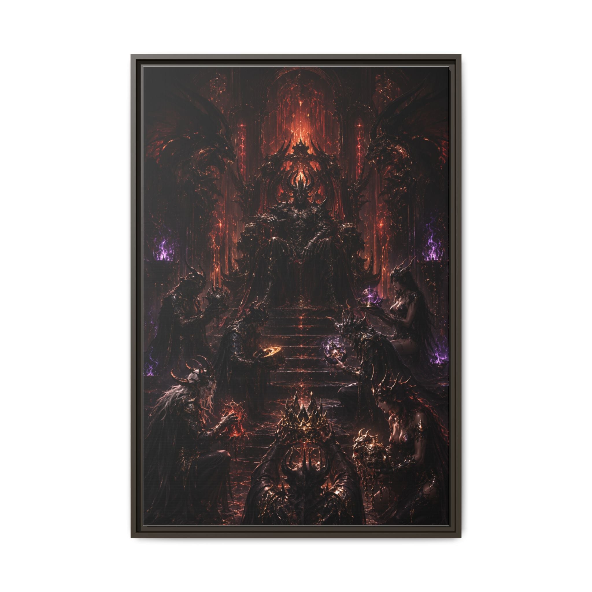 Dark Fantasy Throne Room Matte Canvas Print (Framed)