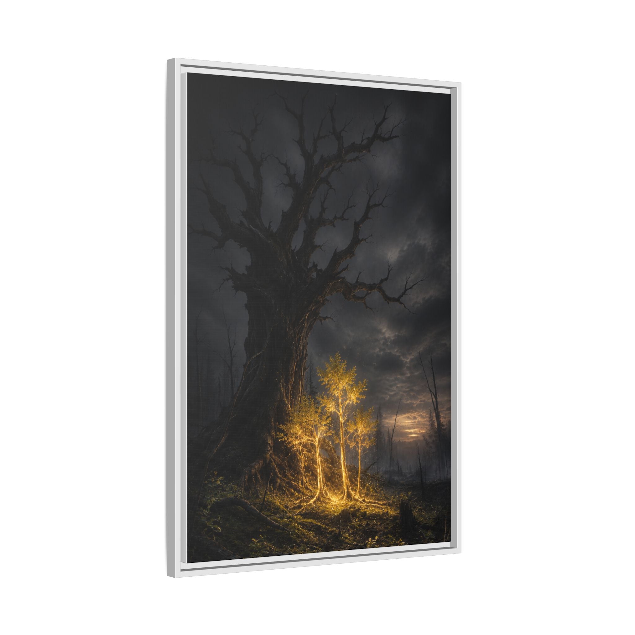 Framed Matte Canvas — Glowing Enchanted Tree Wall Art