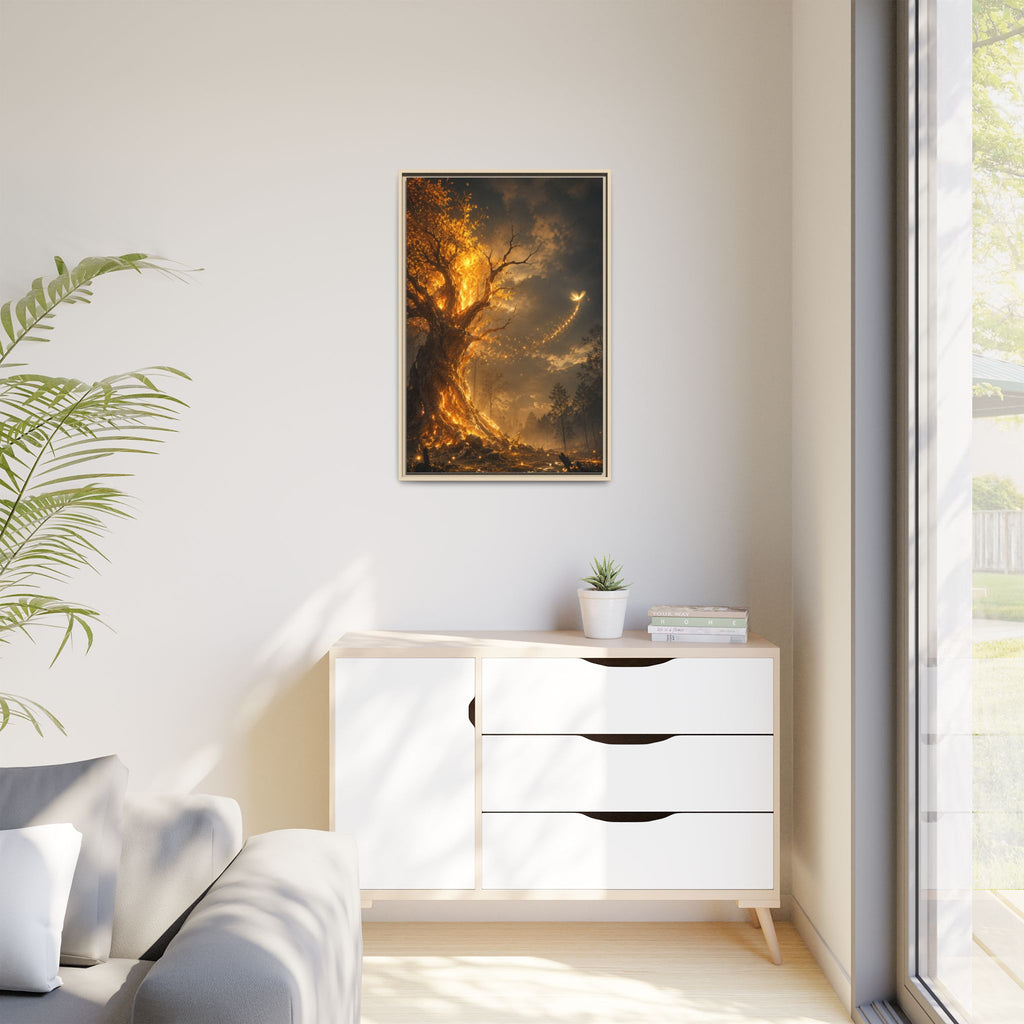 Framed Matte Canvas — Glowing Enchanted Tree Wall Art