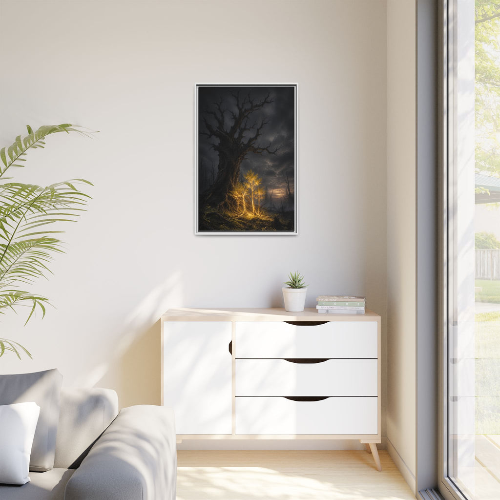 Framed Matte Canvas — Glowing Enchanted Tree Wall Art
