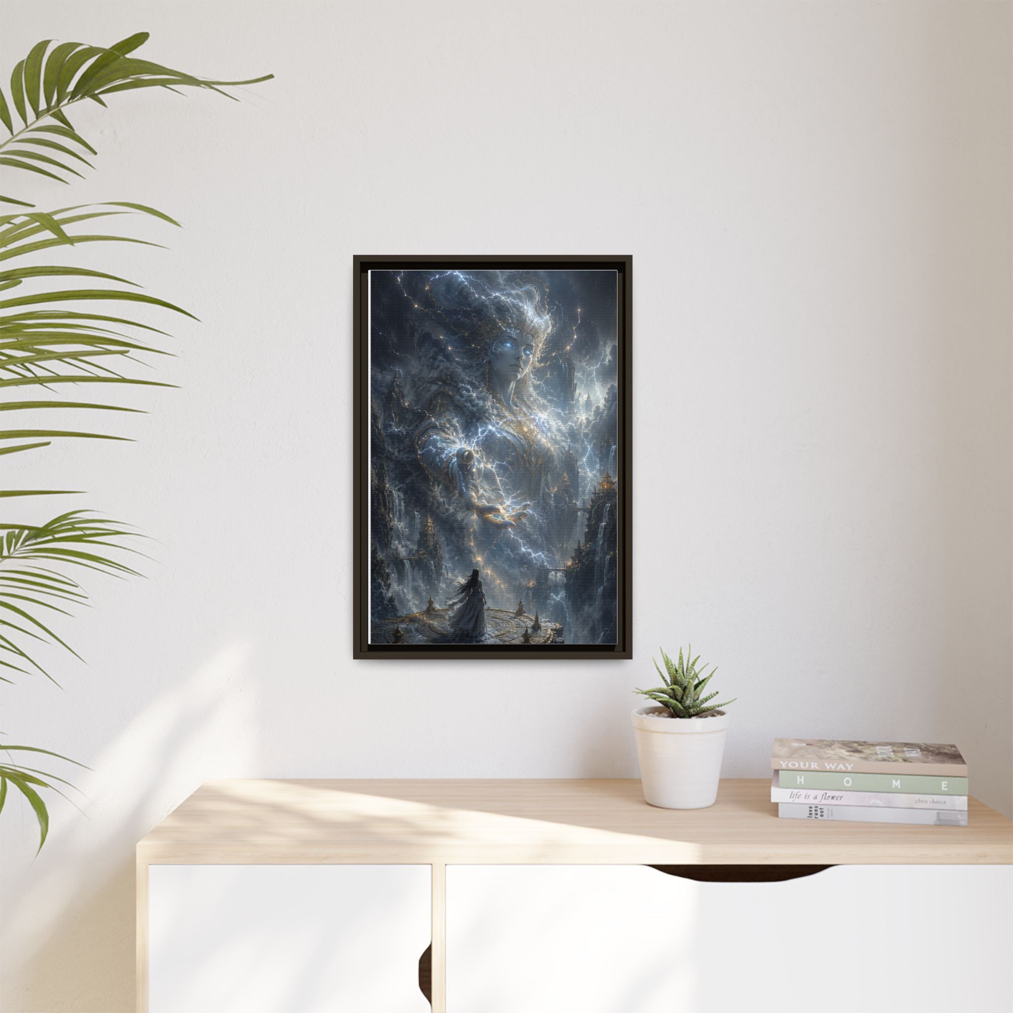 Framed Matte Canvas Print — Ethereal Star Goddess Fantasy Wall Art