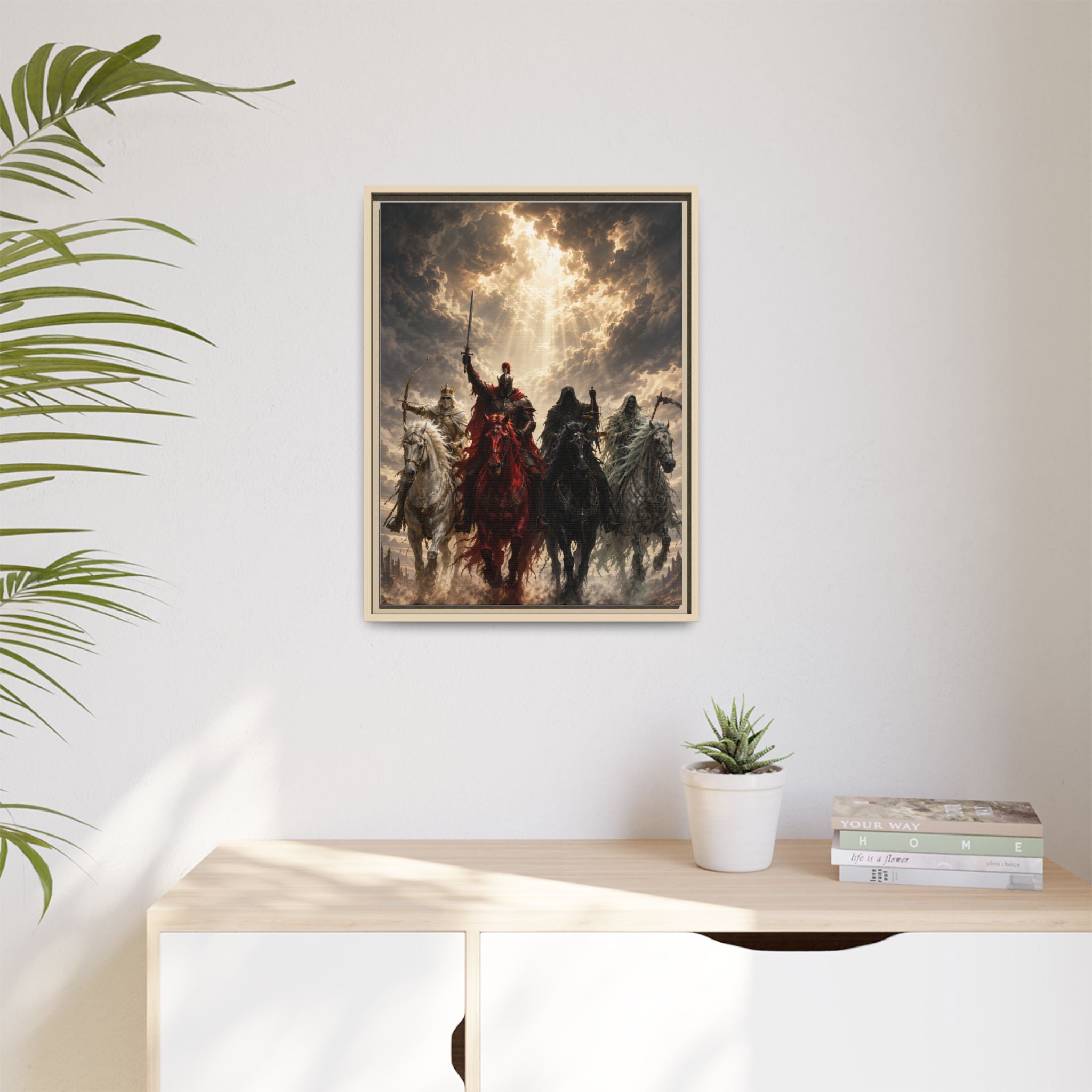 Framed Matte Canvas Print — Four Horsemen Fantasy Wall Art