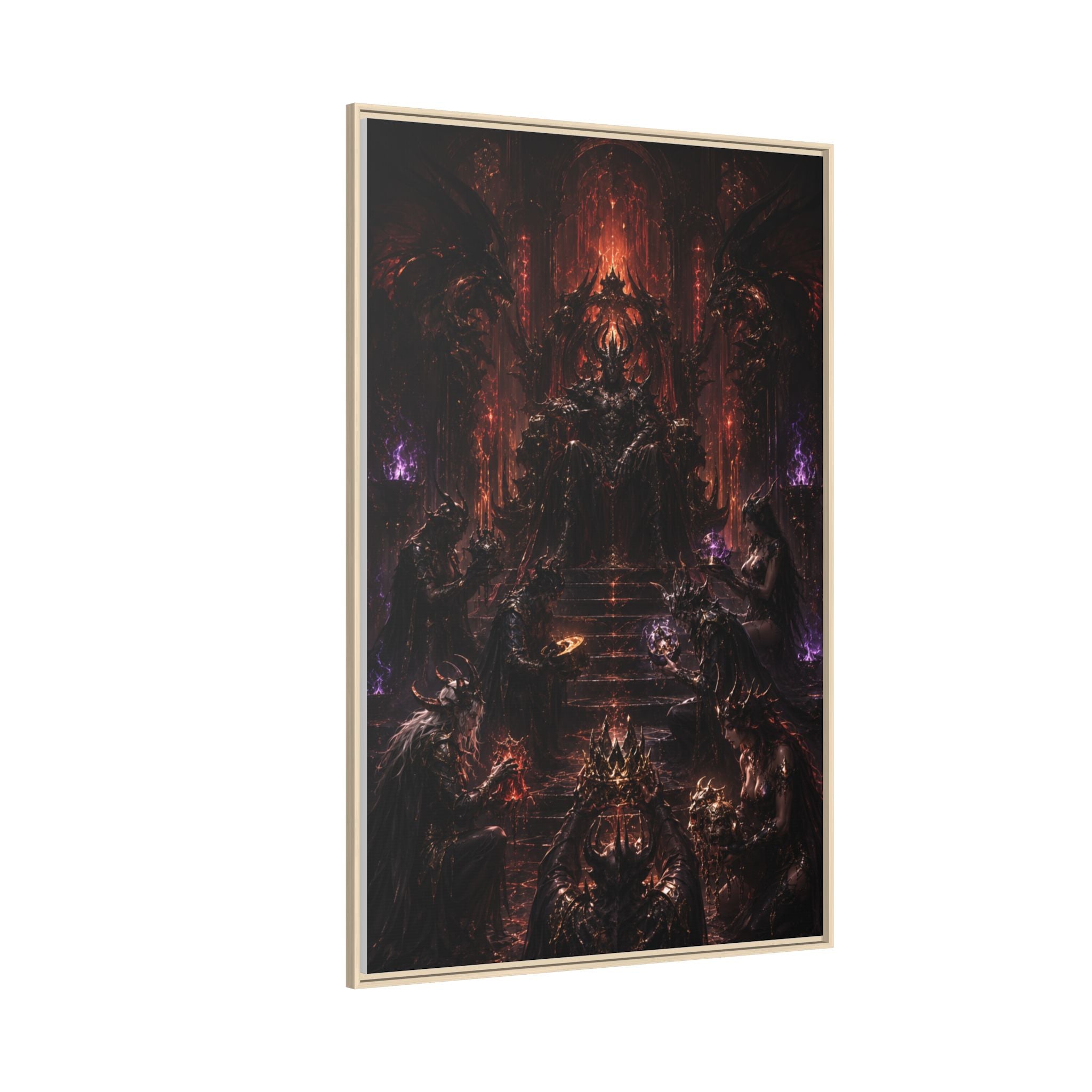Dark Fantasy Throne Room Matte Canvas Print (Framed)