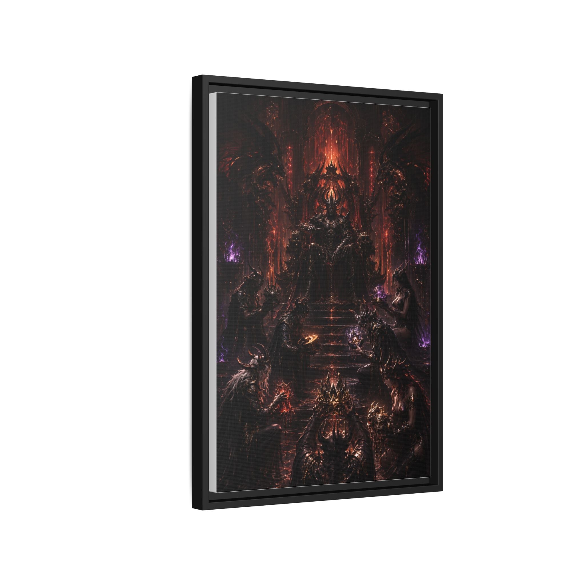Dark Fantasy Throne Room Matte Canvas Print (Framed)