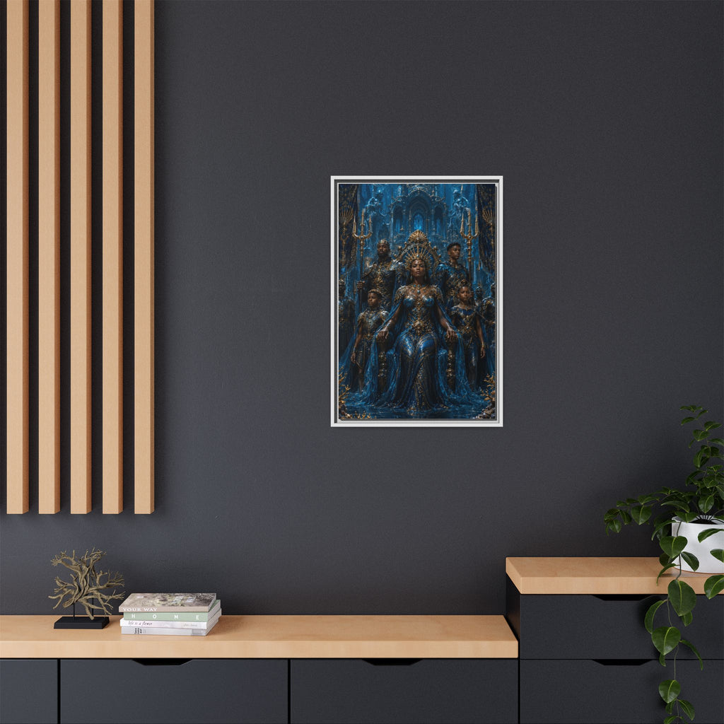 Underwater Queen Matte Framed Canvas — Oceanic Fantasy Wall Art