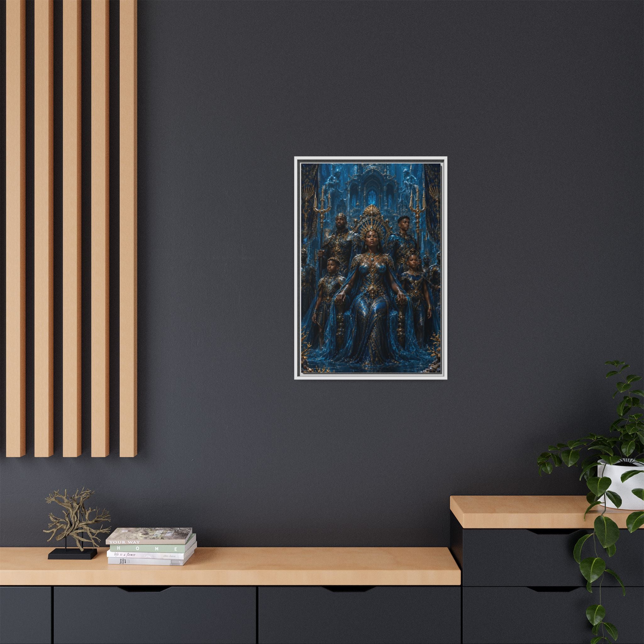 Underwater Queen Matte Framed Canvas — Oceanic Fantasy Wall Art