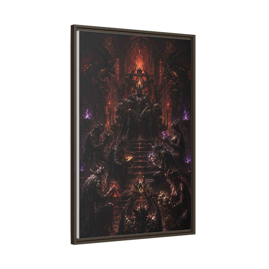 Dark Fantasy Throne Room Matte Canvas Print (Framed)