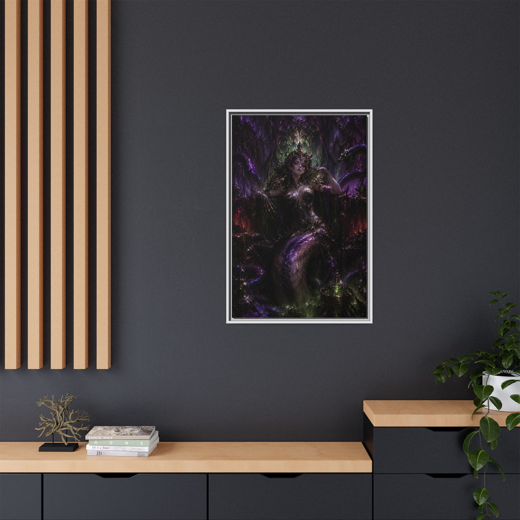 Dark Fantasy Goddess Matte Canvas Print — Framed Multi‑Color Wall Art