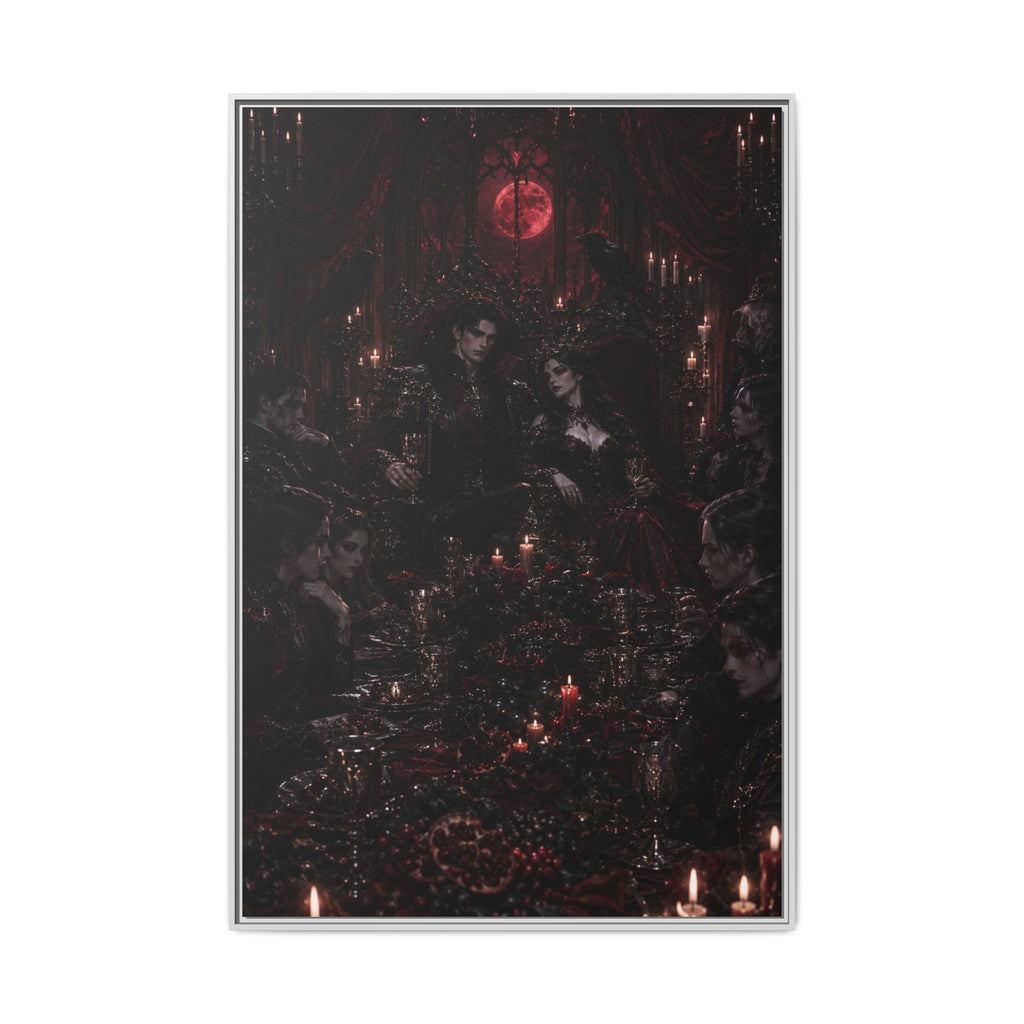 Gothic Victorian Dinner Party Matte Framed Canvas