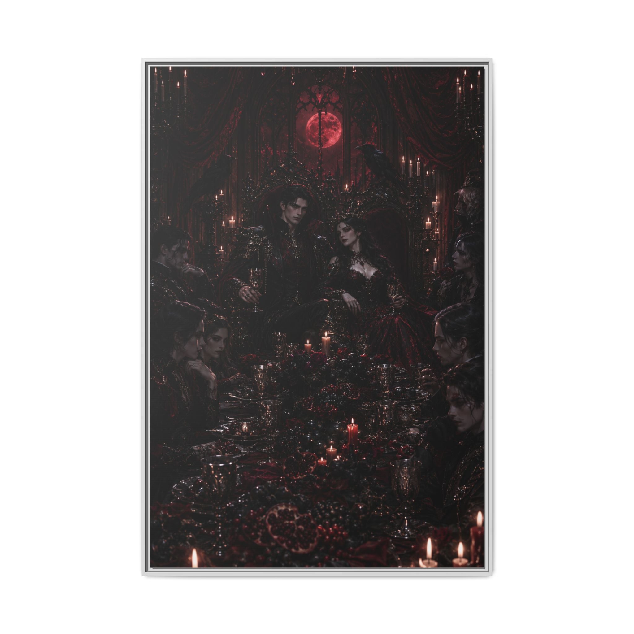 Gothic Victorian Dinner Party Matte Framed Canvas