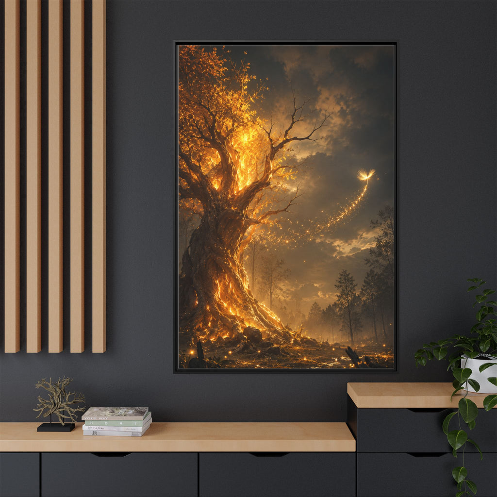 Framed Matte Canvas — Glowing Enchanted Tree Wall Art
