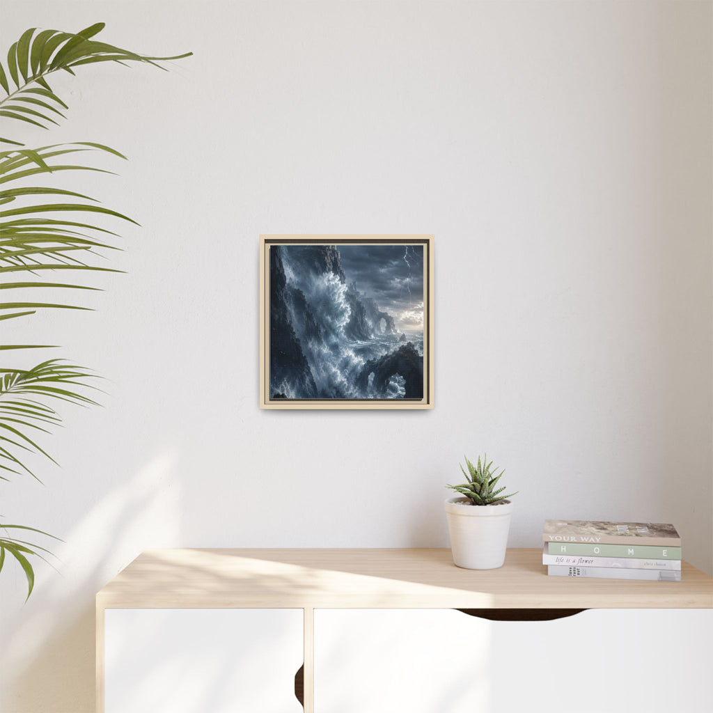 Framed Matte Canvas - Stormy Ocean Fantasy Wall Art