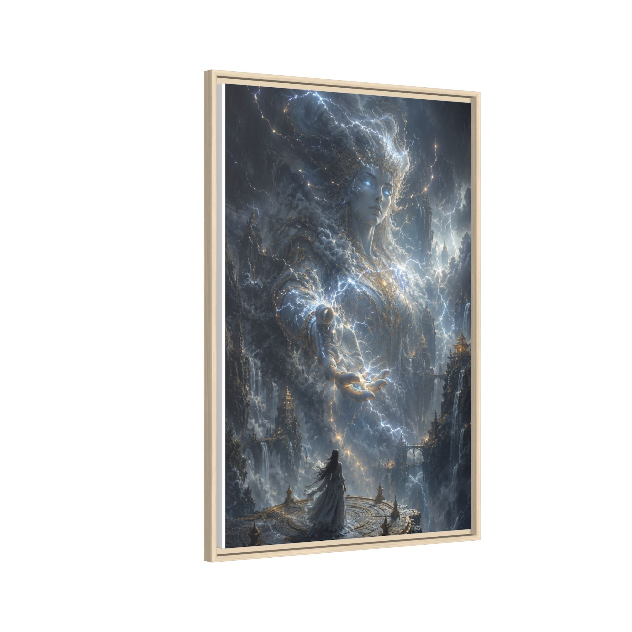 Framed Matte Canvas Print — Ethereal Star Goddess Fantasy Wall Art