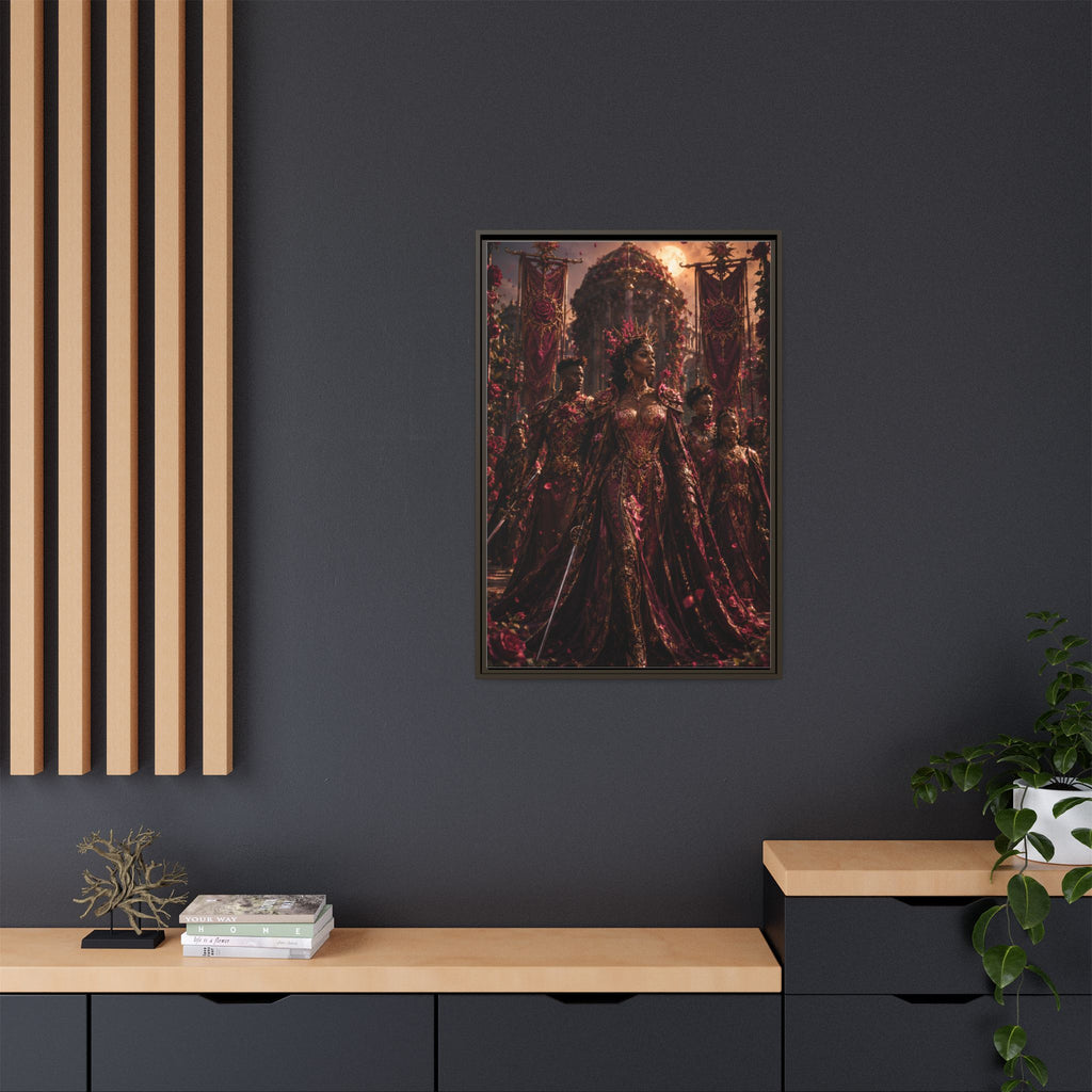 Framed Matte Canvas Art — Regal Fantasy Queen Portrait