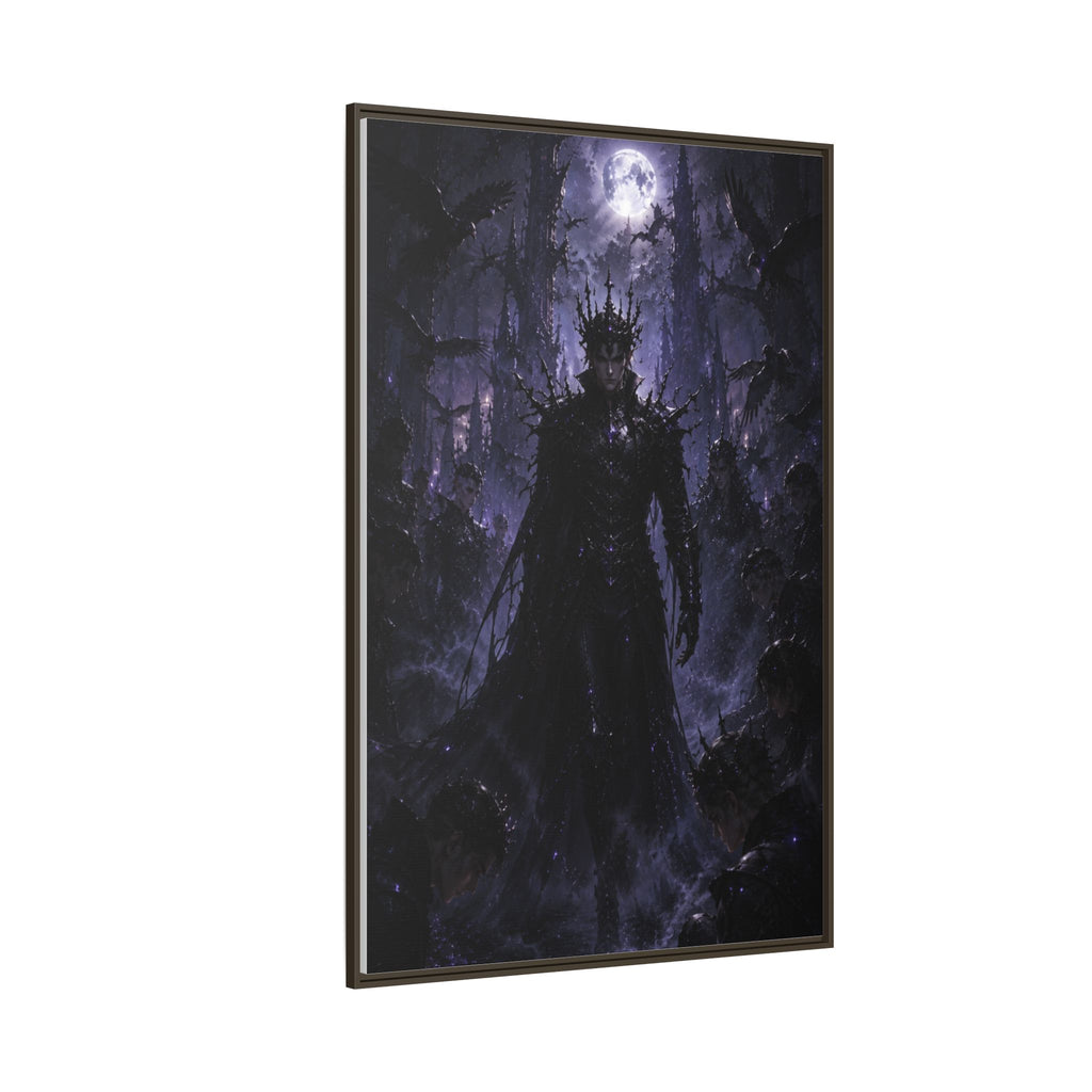 Dark King Matte Canvas Framed Print — Gothic Fantasy Wall Art