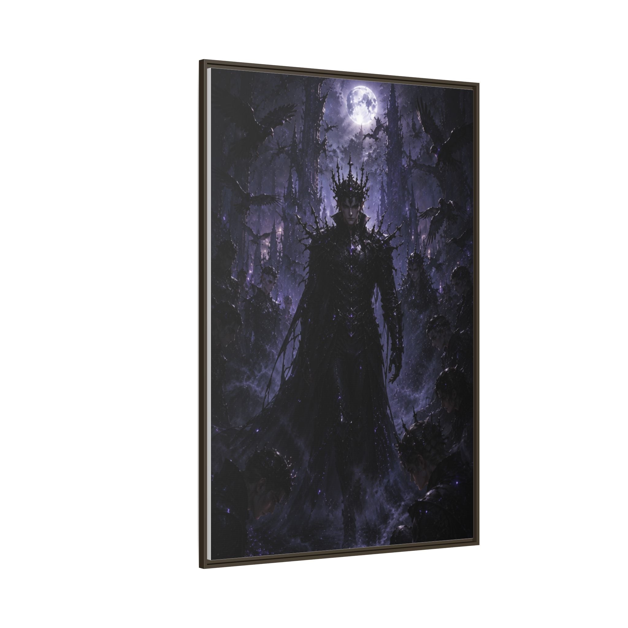 Dark King Matte Canvas Framed Print — Gothic Fantasy Wall Art
