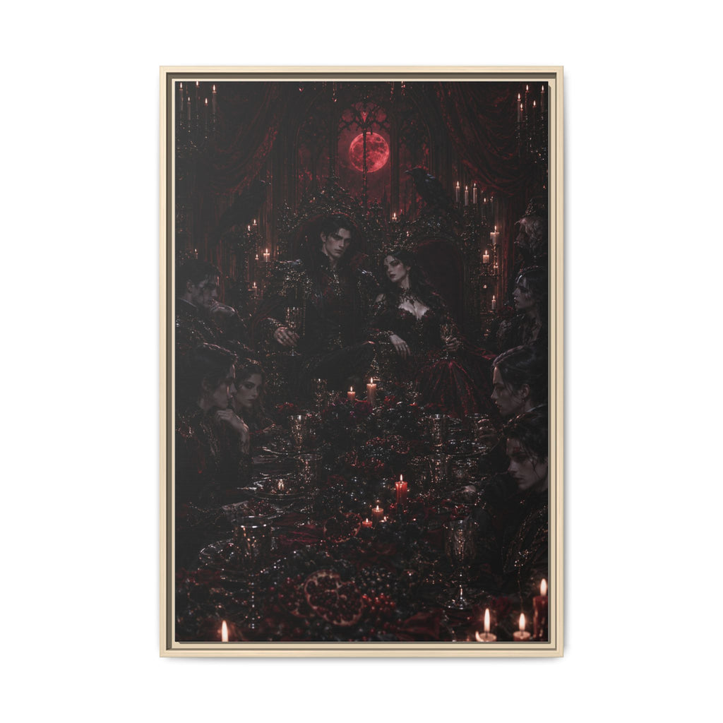 Gothic Victorian Dinner Party Matte Framed Canvas