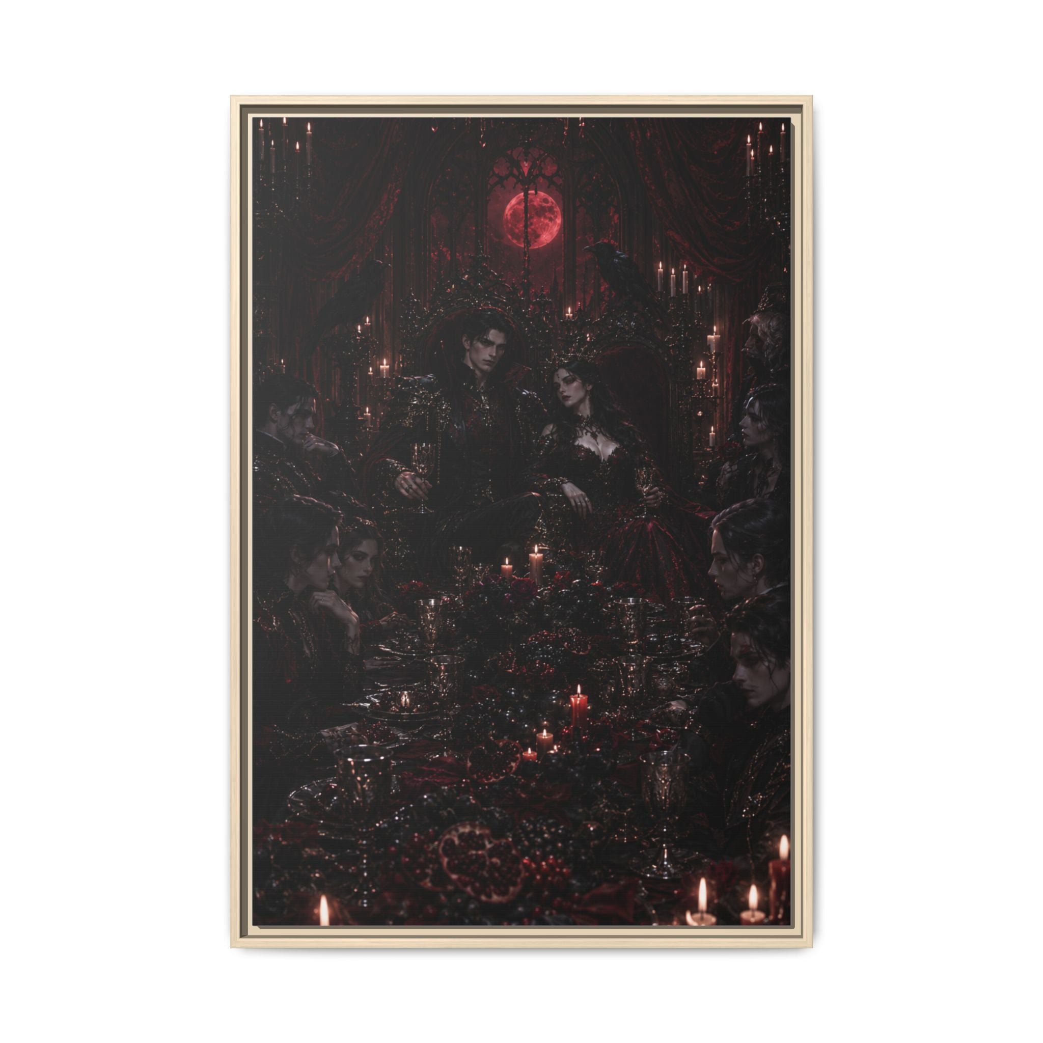 Gothic Victorian Dinner Party Matte Framed Canvas