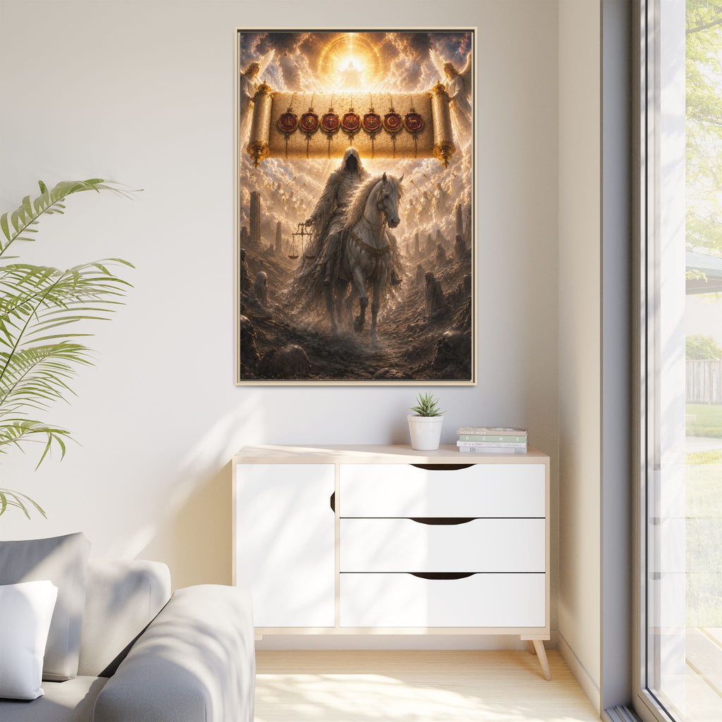 Framed Matte Canvas — Rider of the Pale Horse Biblical Apocalypse Wall Art