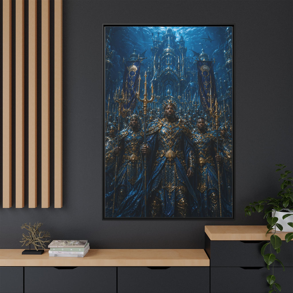Framed Matte Canvas - Underwater King Artwork