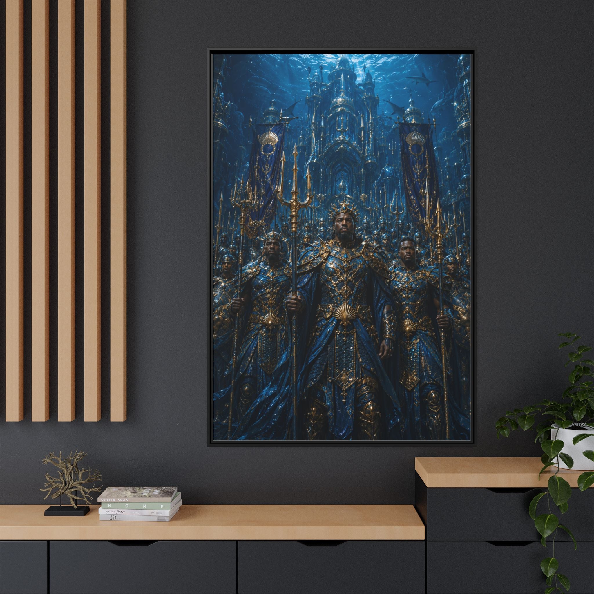 Framed Matte Canvas - Underwater King Artwork
